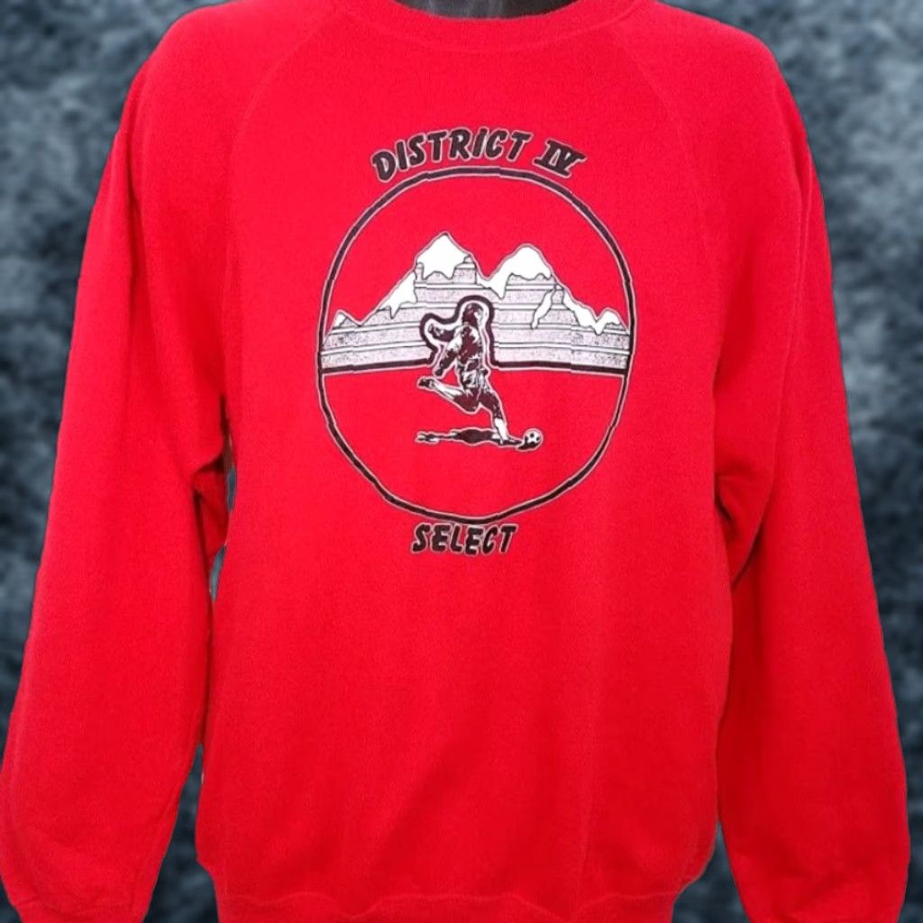 Hanes VINTAGE Hanes Soccer Sweatshirt Mens Size L Red 80s District IV Select Made In USA Crew Neck Long Sleeve Cotton Blend N/A Size US L / EU 52-54 / 3 - 1 Thumbnail