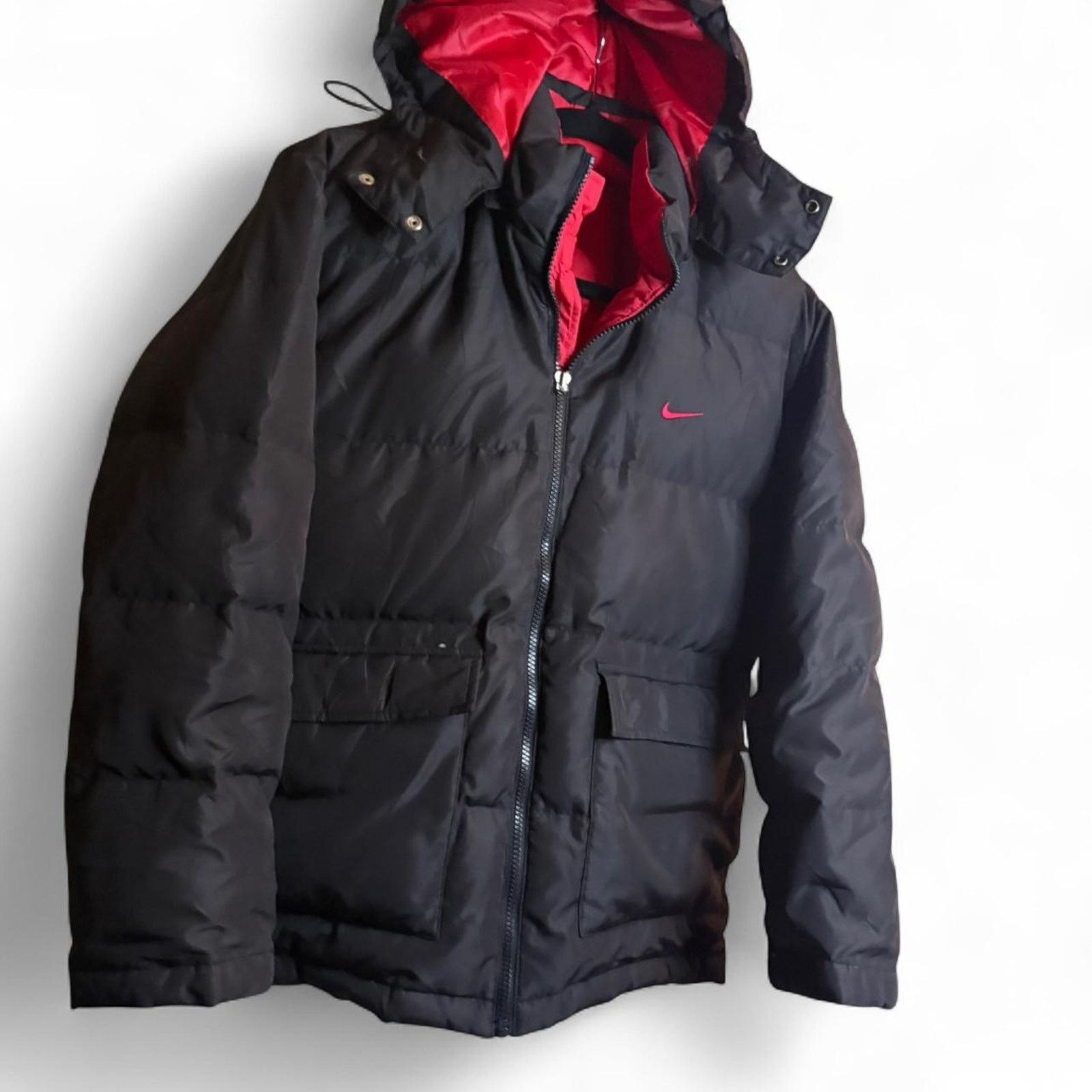 Nike Vintage 2000s nike down puffer jacket red and black large Size US L / EU 52-54 / 3 - 2 Thumbnail