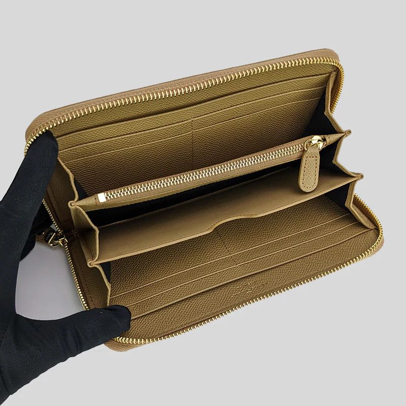 Salvatore Ferragamo o1s1rm0924 Size: OS / Calf Zip Around Wallet in Camel Size ONE SIZE - 5 Thumbnail