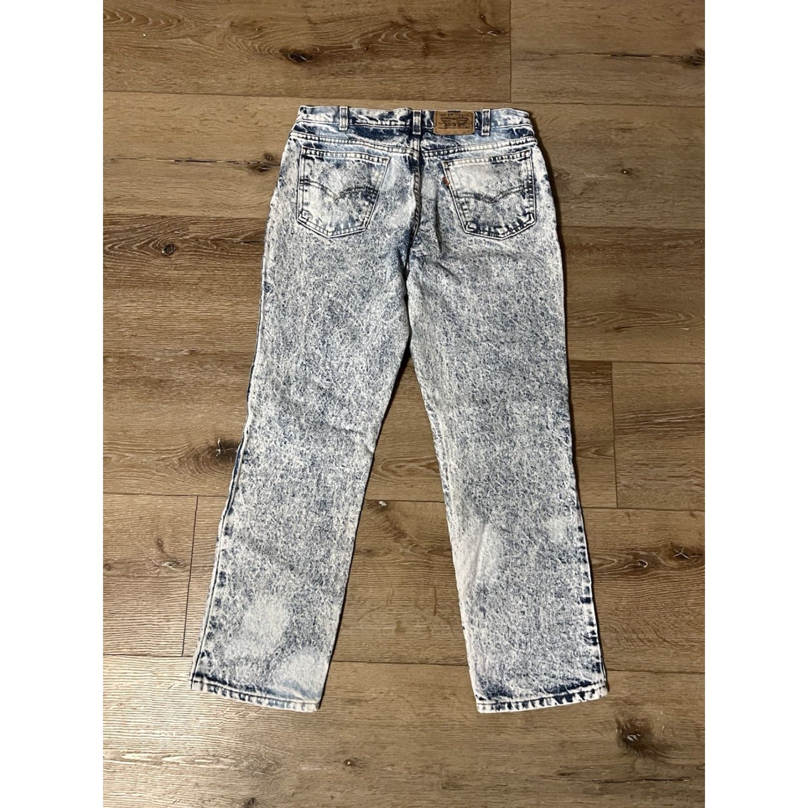 Levi's VINTAGE Levi's 550 Jeans Mens 32x27 Blue Denim Acid Wash USA Made Levi's 550 Jeans Distressed 5-Pocket Classic 80s Size US 32 / EU 48 - 2 Thumbnail