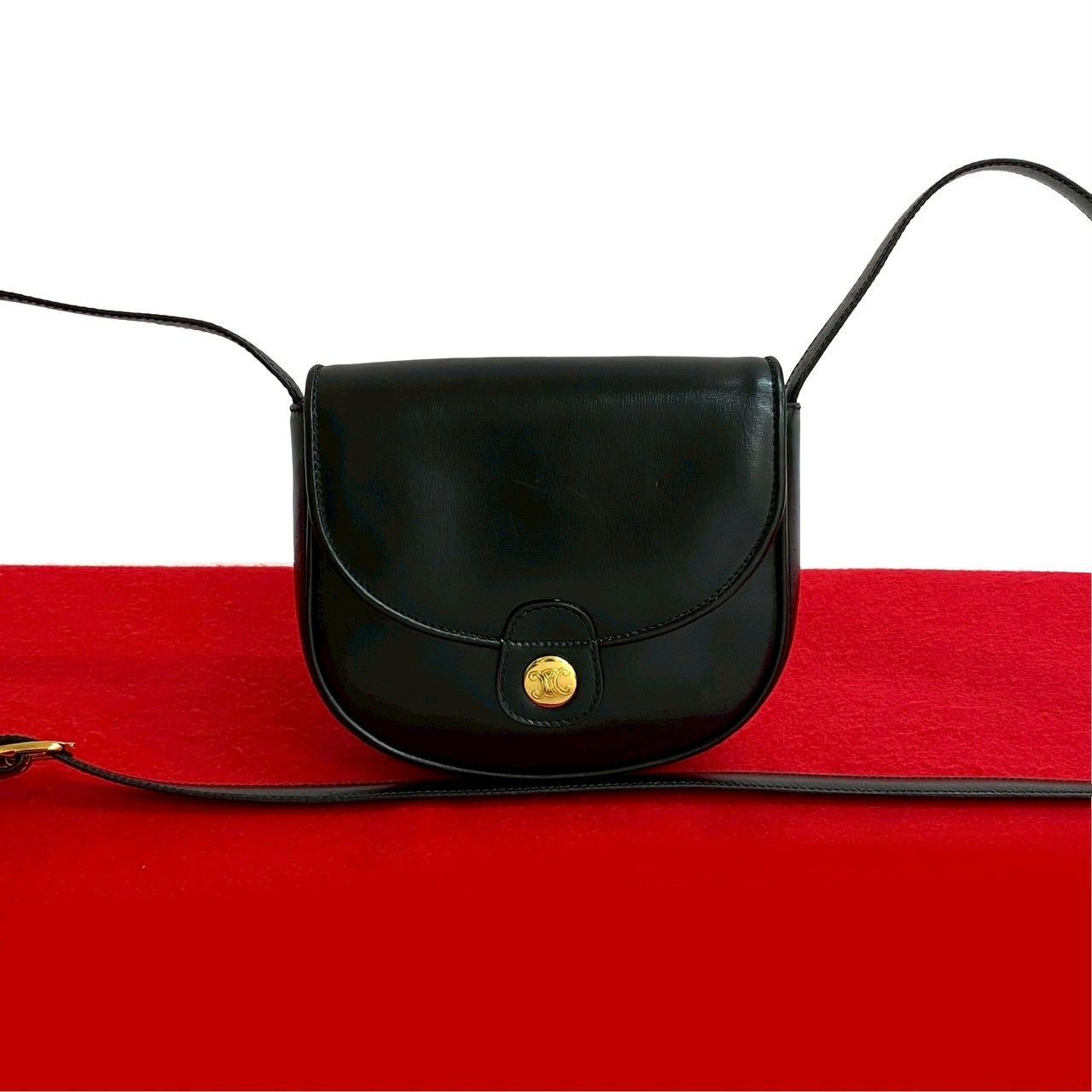 Celine Celine Celine Trionf Logo Leather Shoulder Bag Leather Shoulder Bag Size ONE SIZE - 1 Thumbnail