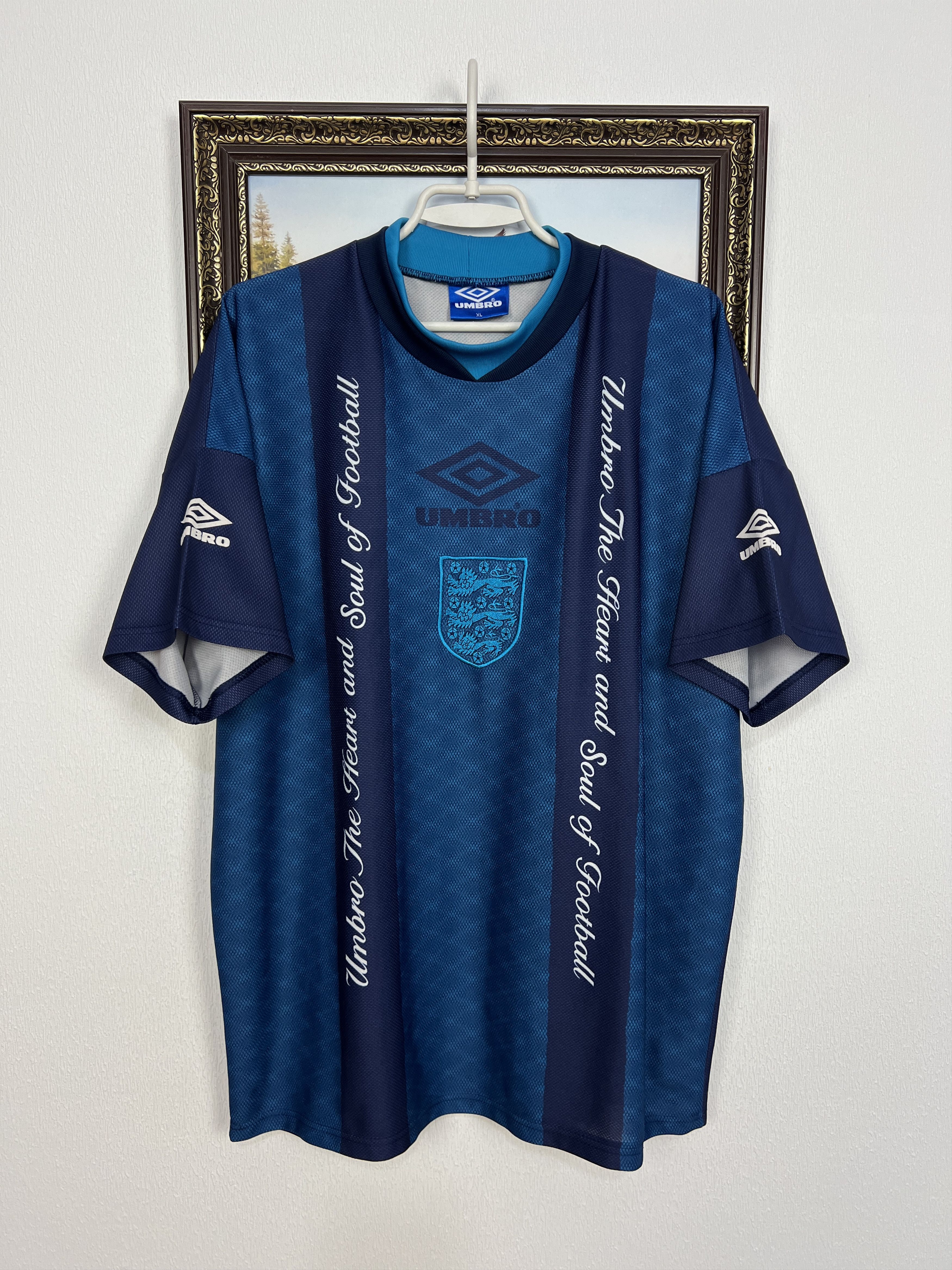 Umbro Vintage England Football Train Shirt Soccer Jersey Trikot Size US XL / EU 56 / 4 - 1 Thumbnail