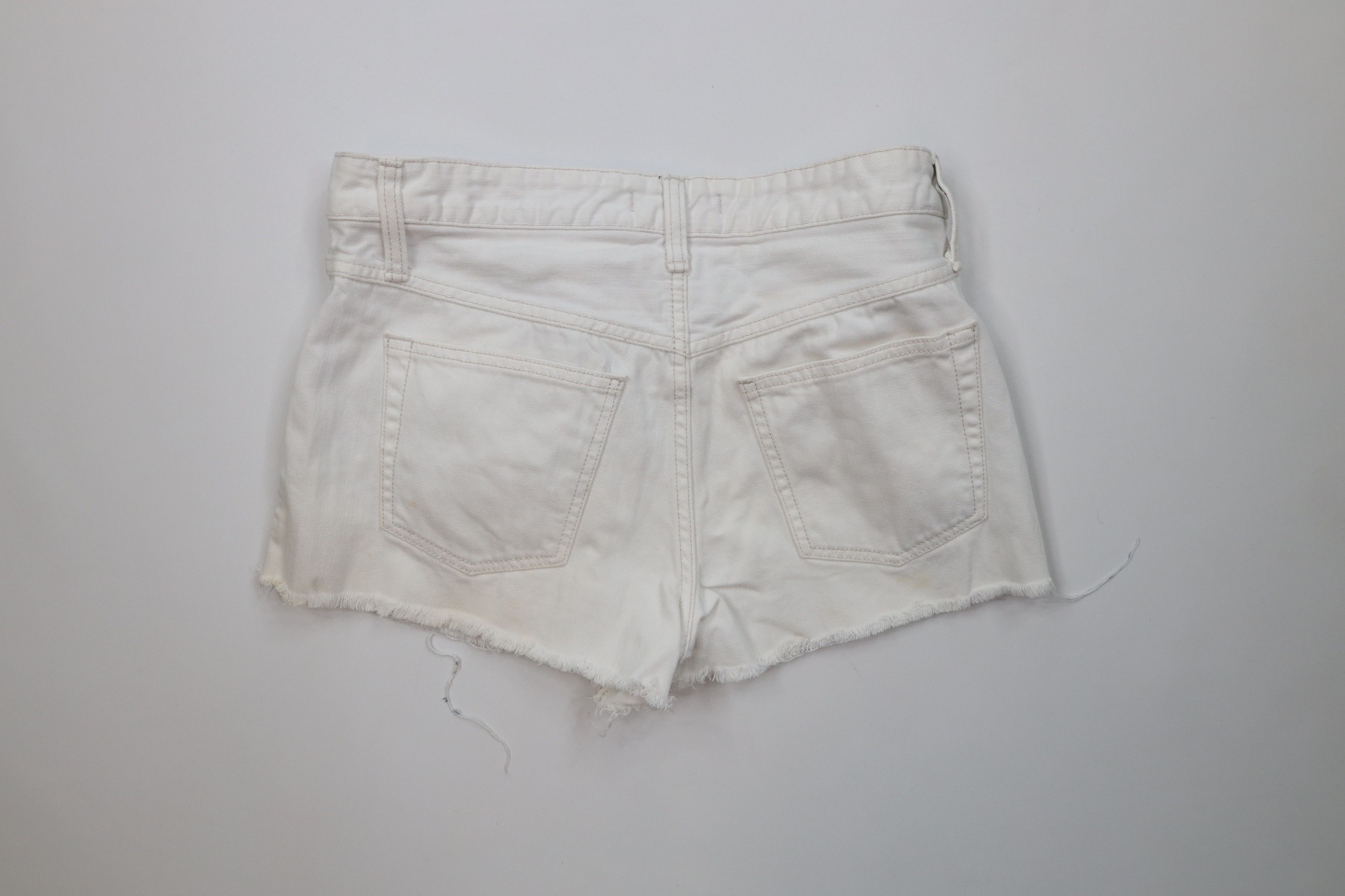 Free People Free People Button Fly Cut Off Denim Jean Shorts White Size 28" / US 6 / IT 42 - 8 Thumbnail