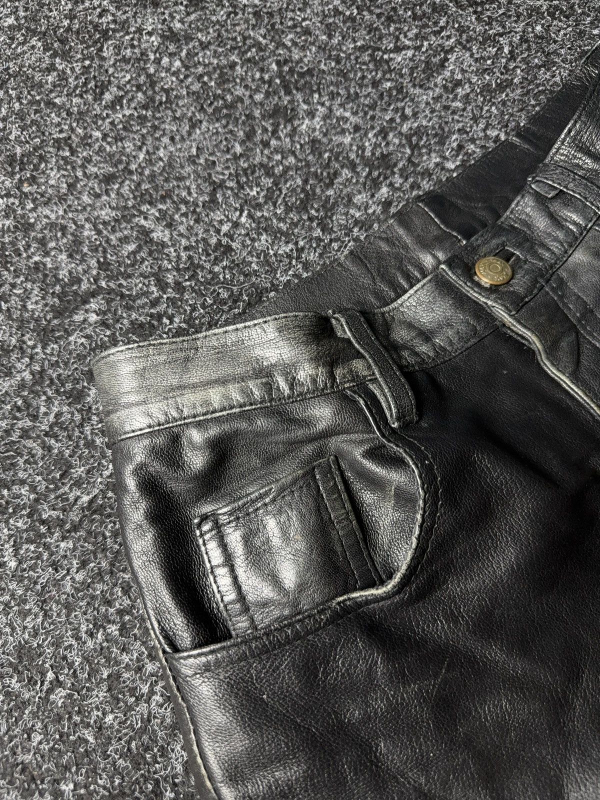 Leather Y2K Vintage Leather Pants Opium Style Alt Biker USA Rare Size US 28 / EU 44 - 11 Thumbnail