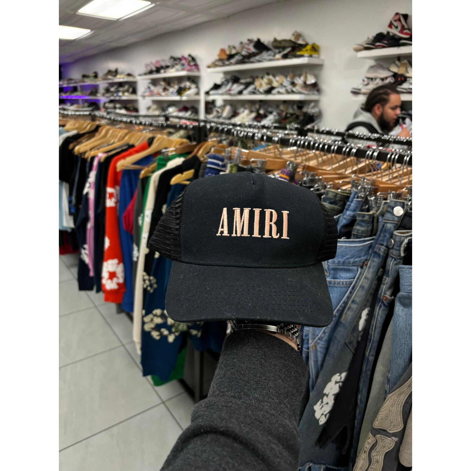 Amiri Amiri Core Logo Trucker Black Pink Used OSFM Size ONE SIZE - 1 Thumbnail