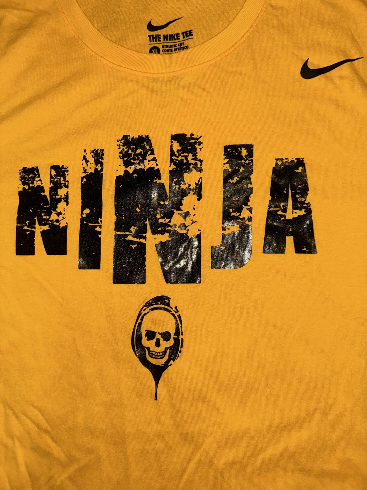Nike Nike Dri-Fit Ninja Skull Graphic Yellow Shirt 2016 Size US XL / EU 56 / 4 - 4 Thumbnail