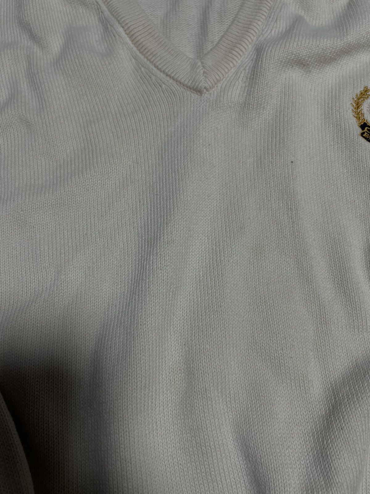 Burberry Vintage Burberrys White V-neck Lambswool Knit Sweater Size US M / EU 48-50 / 2 - 2 Thumbnail
