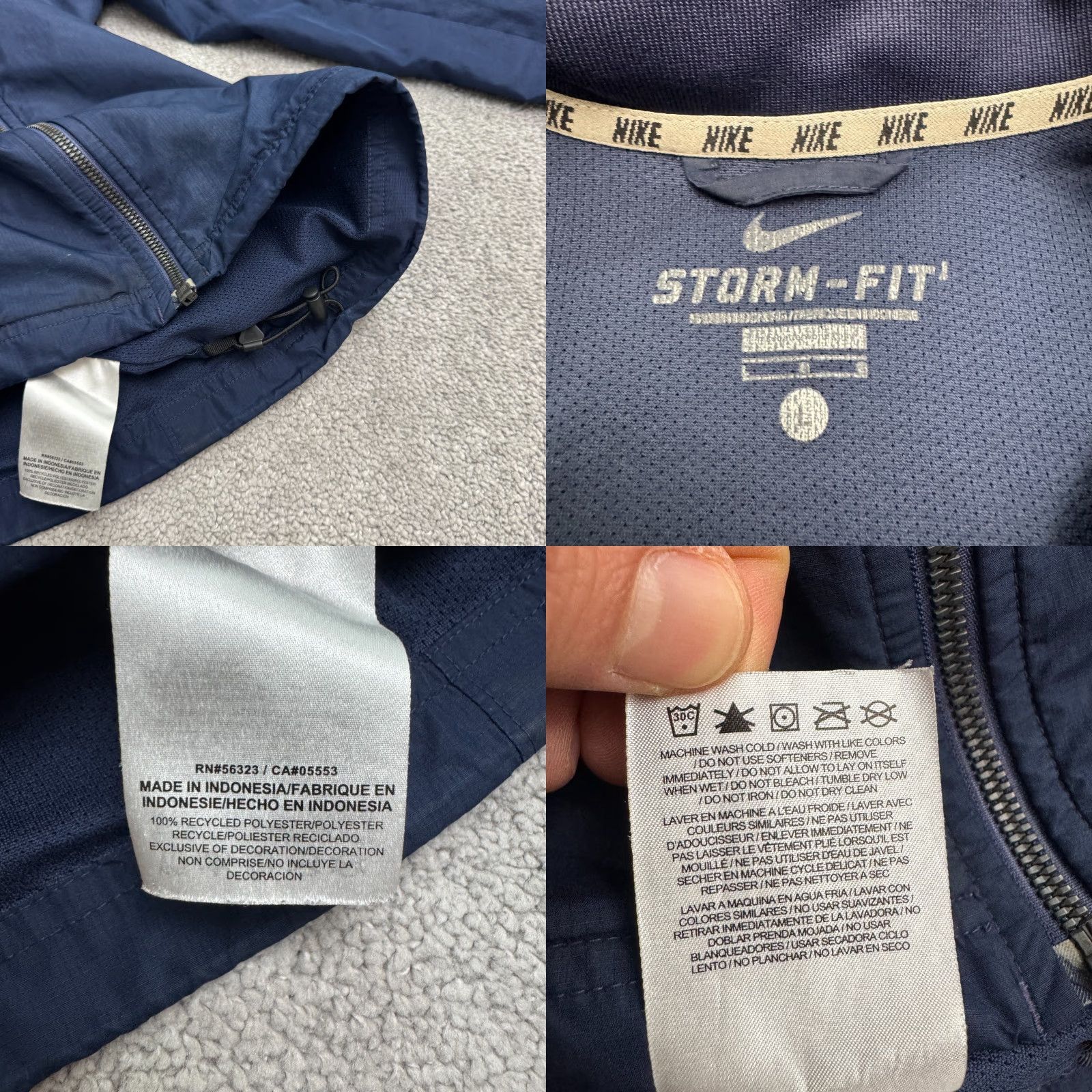 Nike Nike Jacket Mens Large Blue Full Zip Windbreaker Storm Fit Outdoor Sports Active Size US L / EU 52-54 / 3 - 9 Thumbnail
