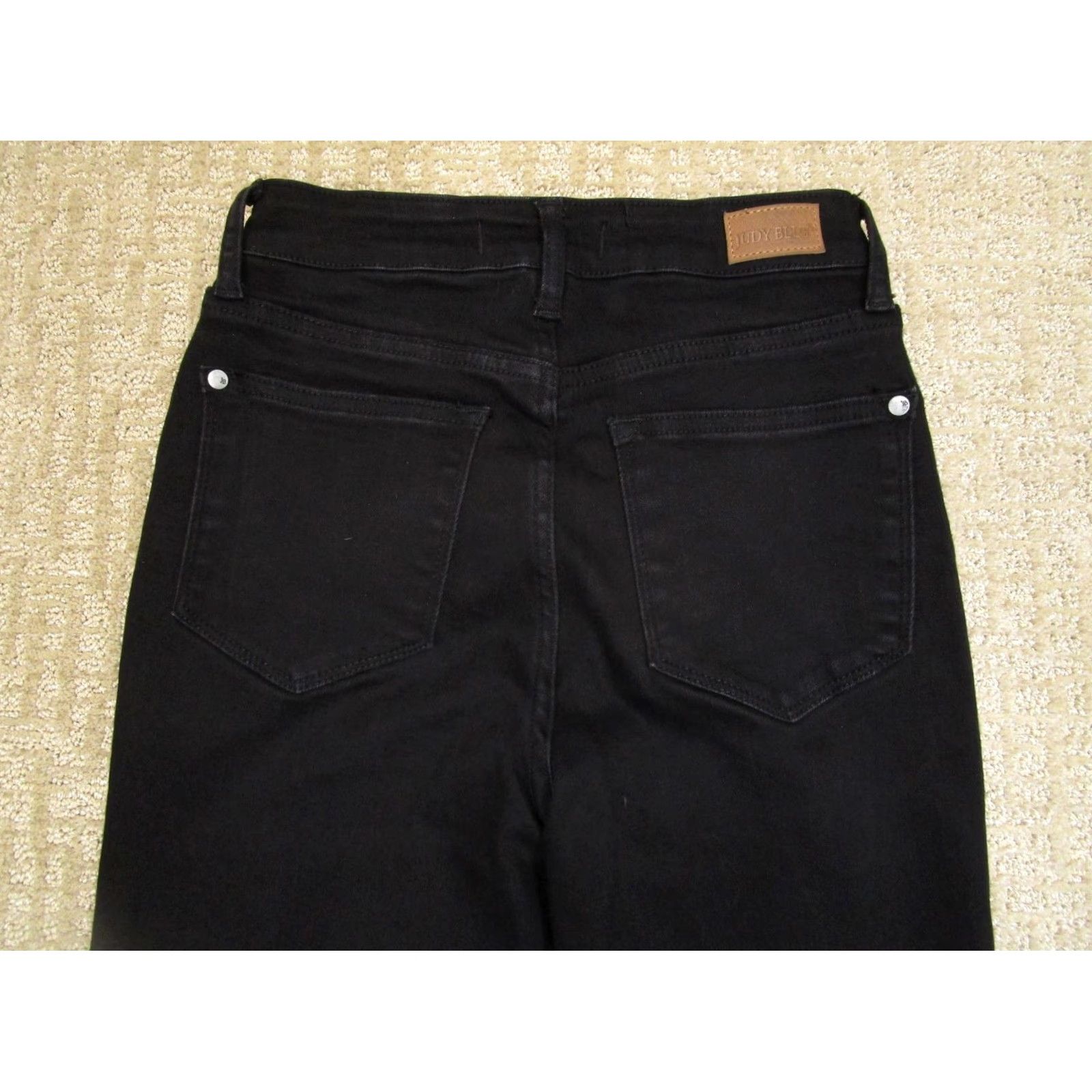 Vintage Judy Blue Jeans Women 26 Black High Rise Straight Relaxed Denim Pants Stretch Ball Park/School Theme? Size 26" / US 2 / IT 38 - 4 Thumbnail