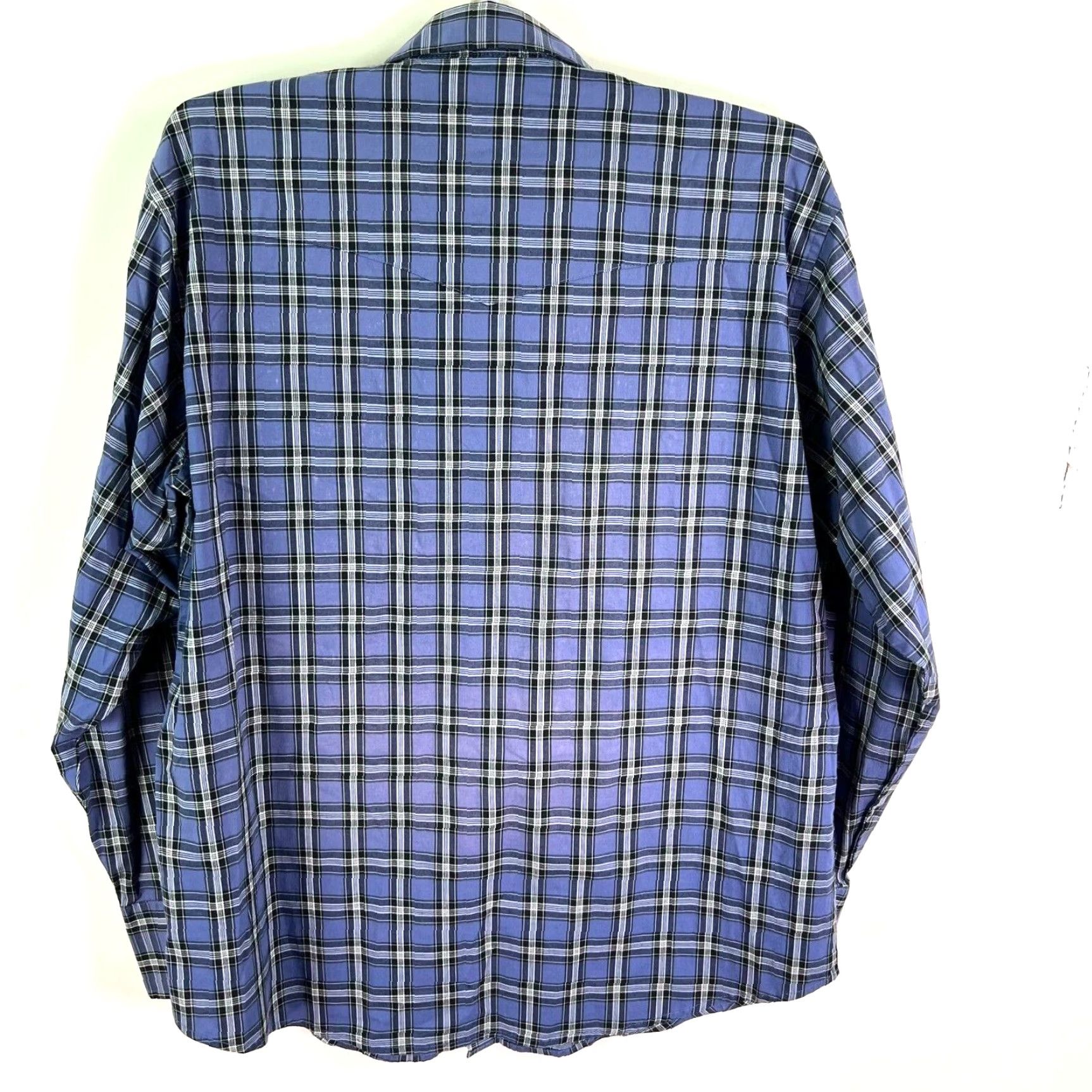 Wrangler Wrangler Shirt Plaid Blue XL Men Long Sleeve Button-Up Casual Western Size US XL / EU 56 / 4 - 6 Thumbnail