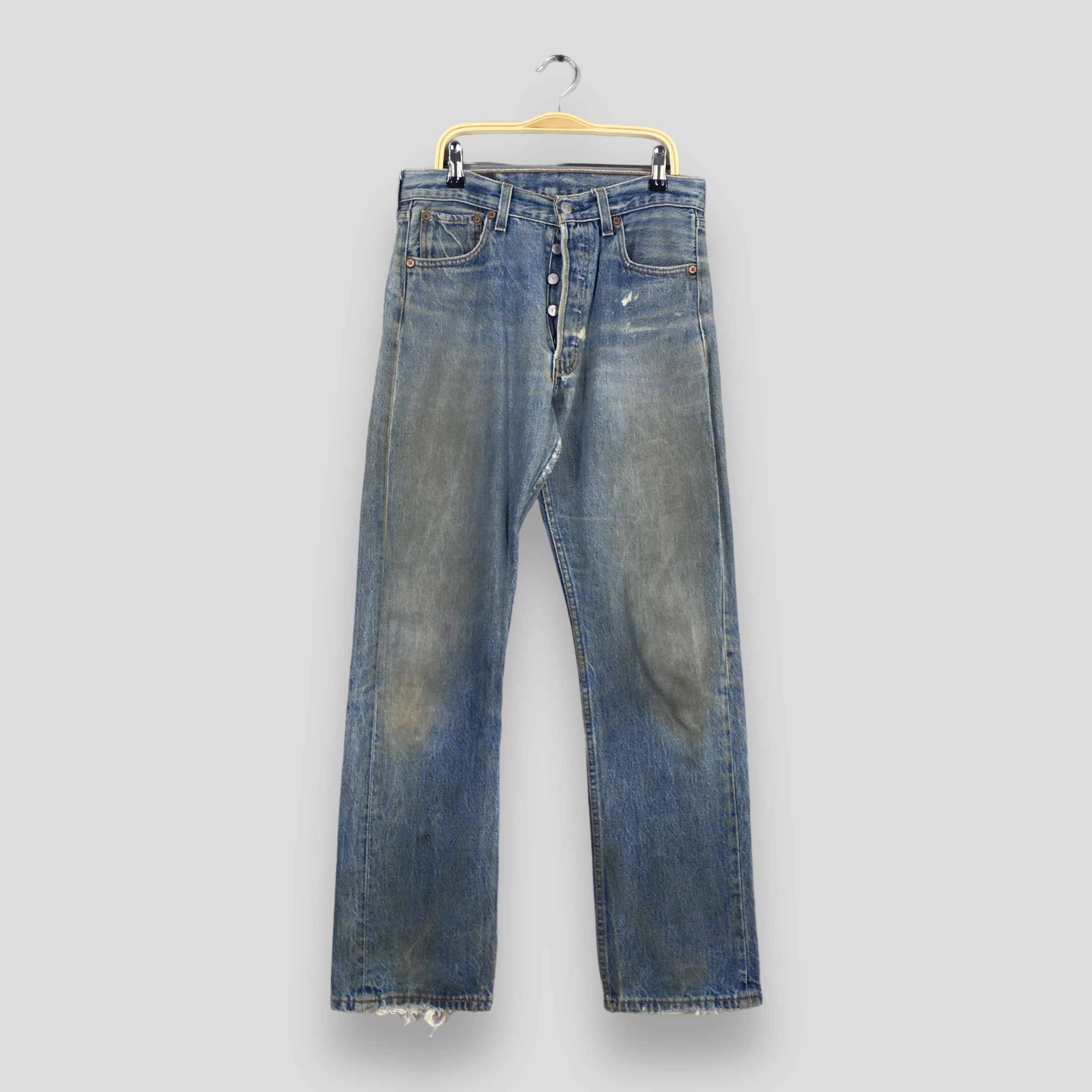 image of Size 28X29 Vintage 90's Levi's 501 Faded Blue Jeans, Men's