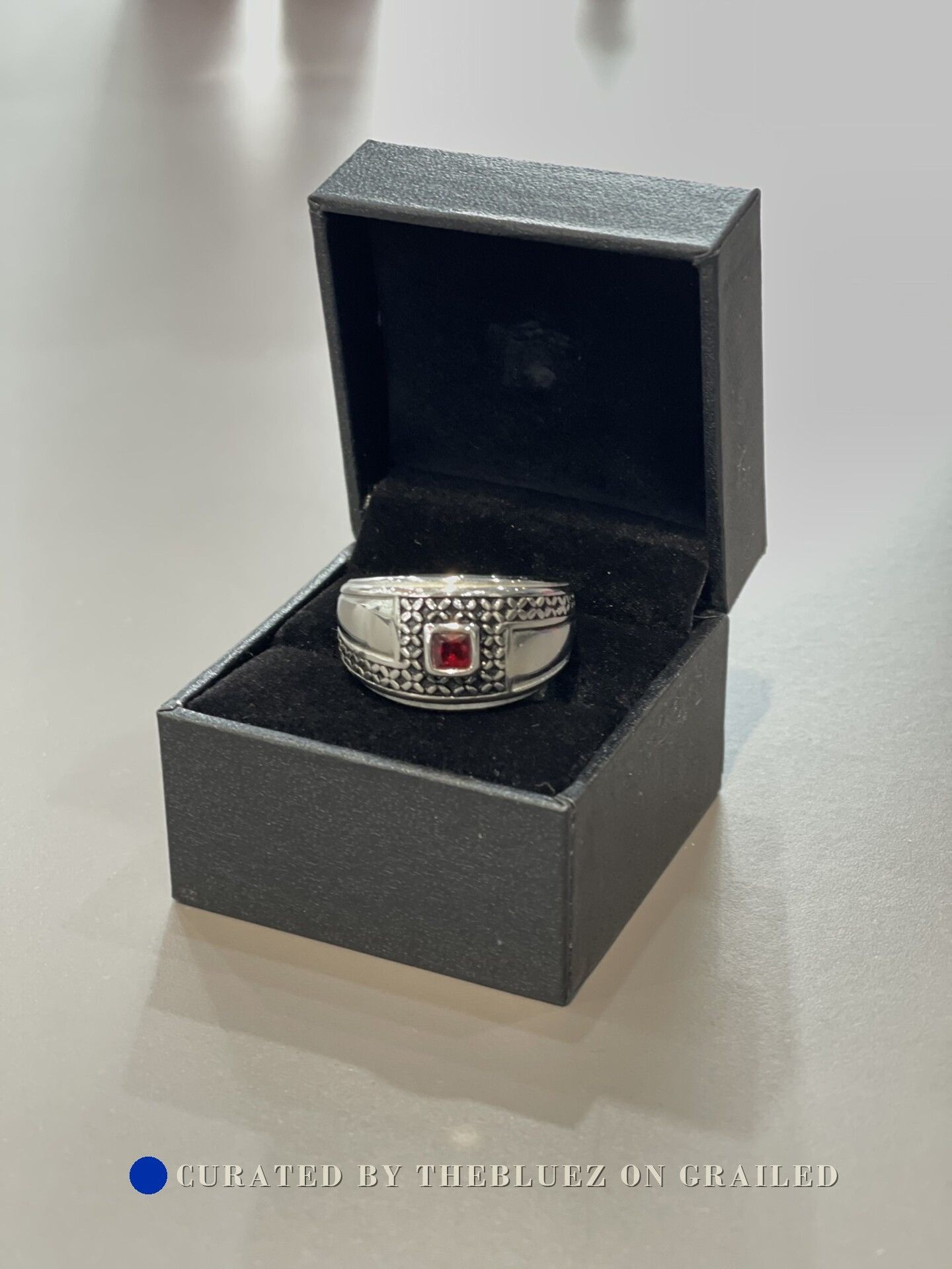 Nialaya Ruby Silver Unisex Ring, Men's — image 4 of 6