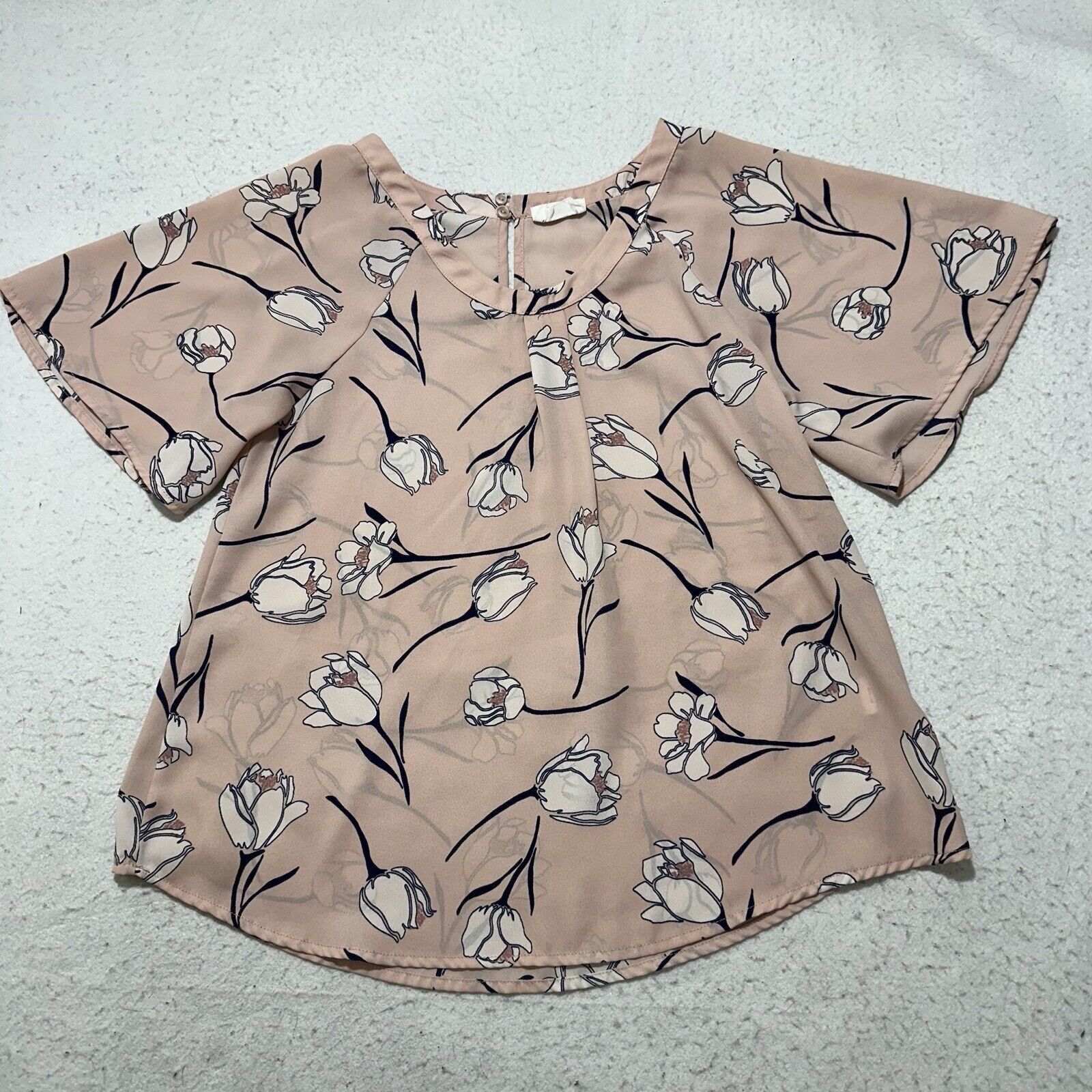 Other Sienna Sky XS Short Sleeve Blouse Pink Floral Top Size XS / US 0-2 / IT 36-38 - 1 Thumbnail