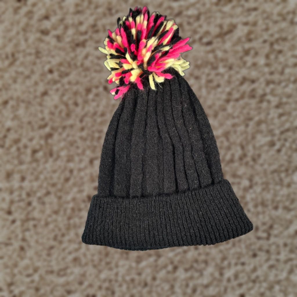 Vintage Berkshire Handker. Beanie Toque Adult One Size Black Knit 100% Acrylic Ski Pom Hat/Cap Mens Womens Adults One Size Black Knit 100% Acrylic Ski Pom Size ONE SIZE - 1 Thumbnail
