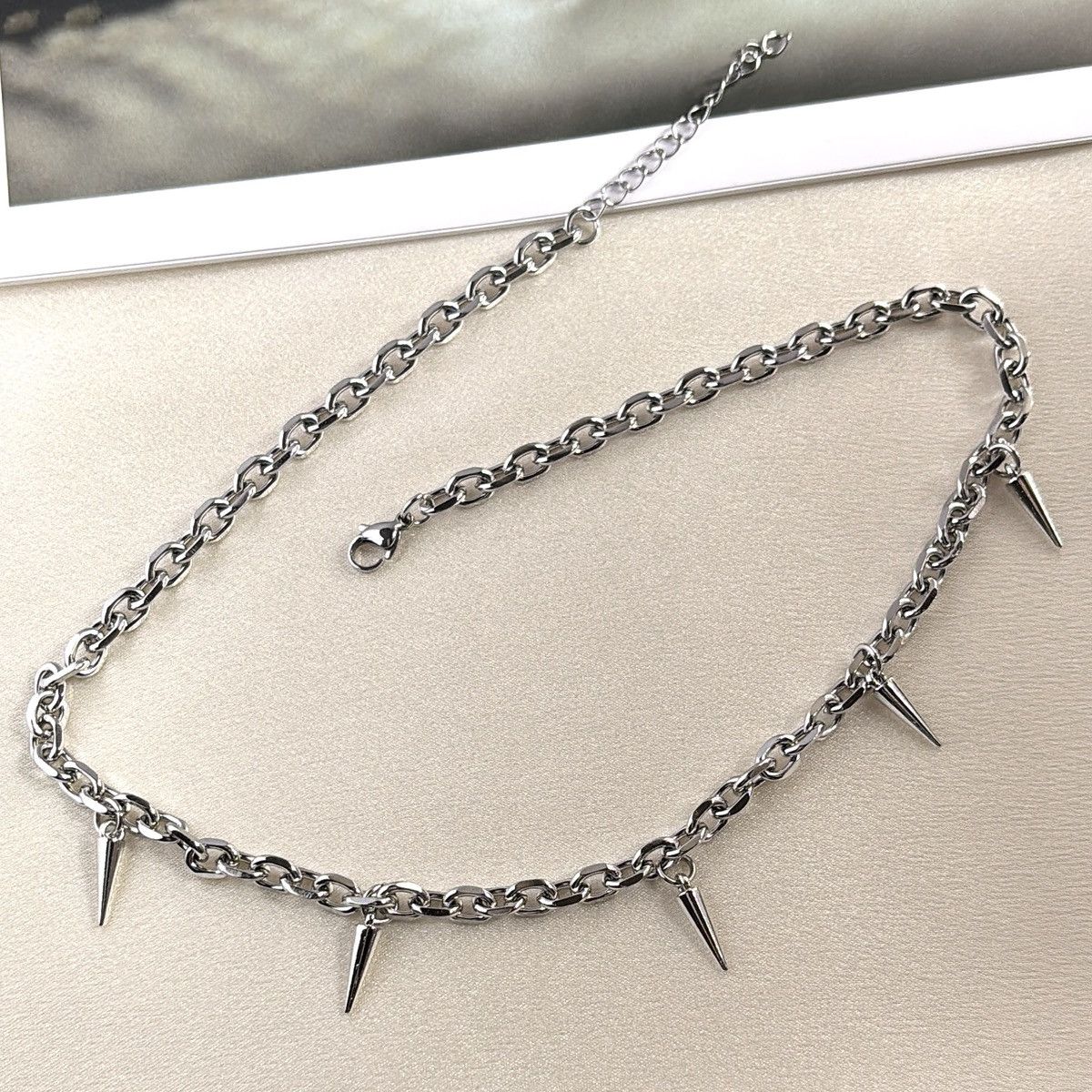 Other Spike Link Chain Necklace for Men Women Punk Hip Hop Unisex Size ONE SIZE - 2 Thumbnail