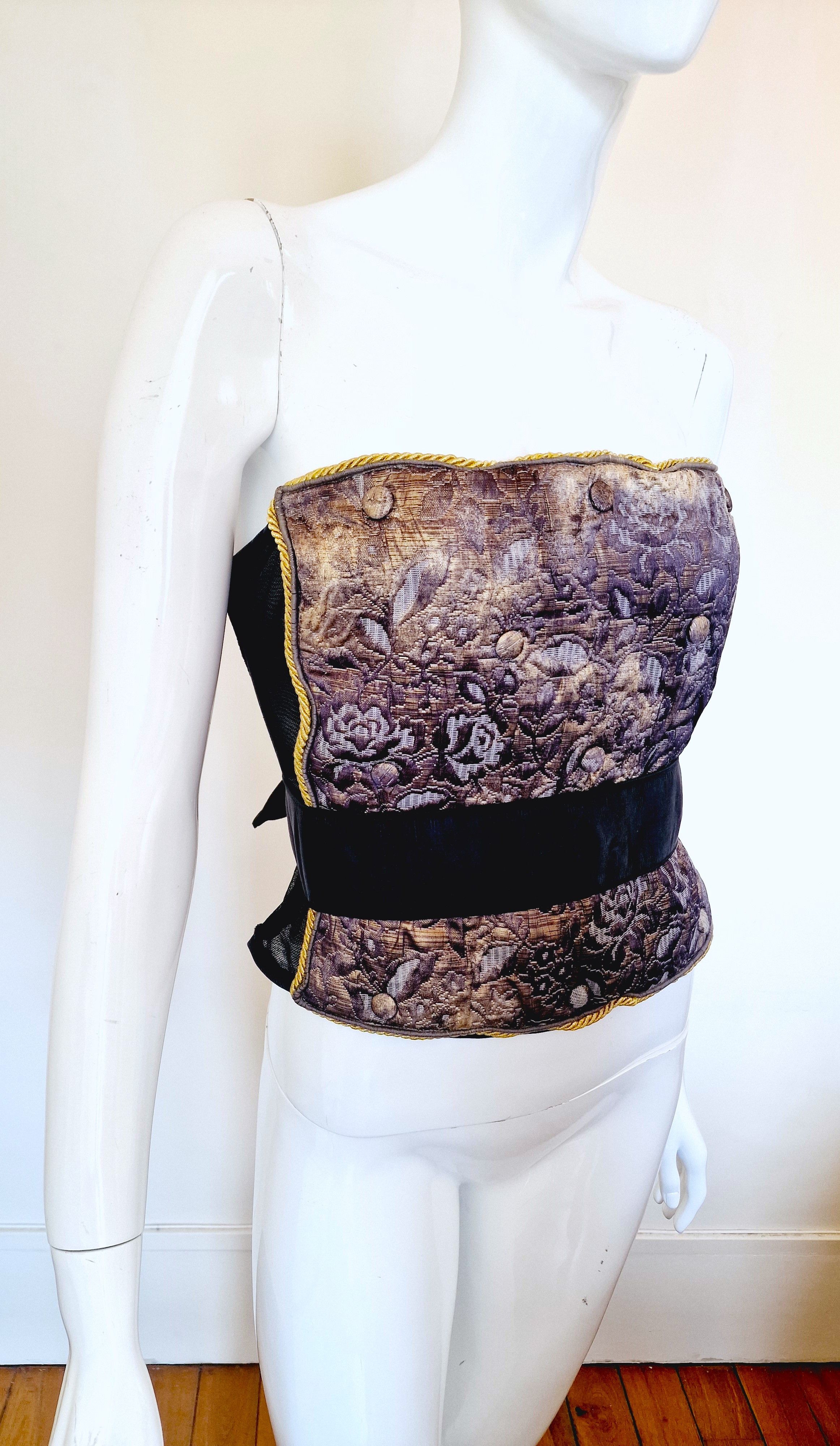 D&G Dolce and Gabbana Padded Cushion Runway Bustier Corset