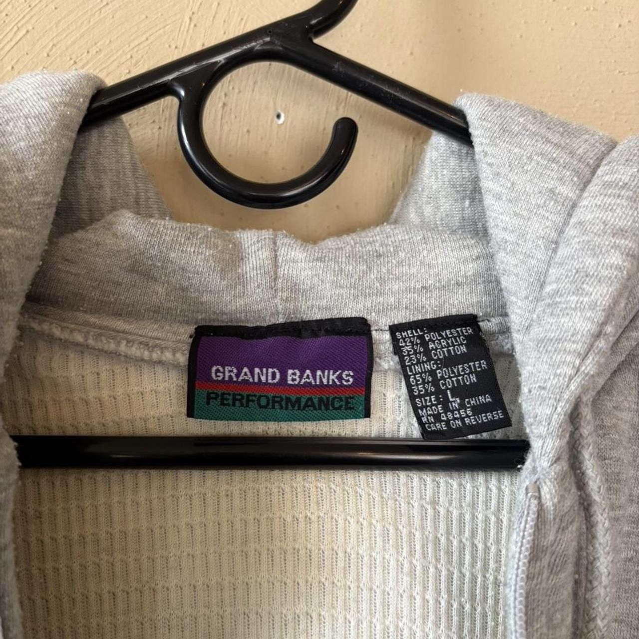 Other Vintage 90s Grand Banks Grey Thermal Zip Up Sweatshirt Size US L / EU 52-54 / 3 - 4 Thumbnail