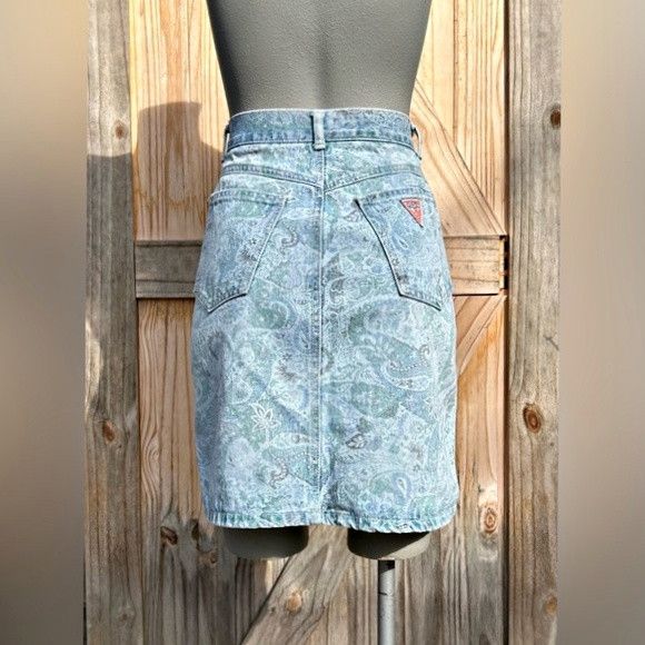 Guess Vintage Retro 80s Guess Georges Marciano Paisley Mini Skirt Size 30" / US 8 / IT 44 - 3 Thumbnail