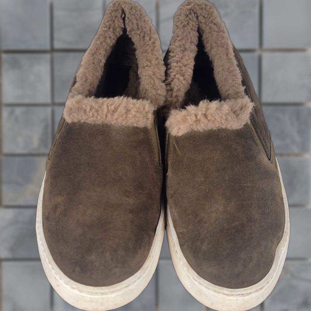 Vintage M. GEMI The Cerchio Shearling Brown Slip-On Flats Women 6.5 Nubuck Almond Toe Shoes Size 6.5 Women Size US 7 / IT 37 - 1 Thumbnail