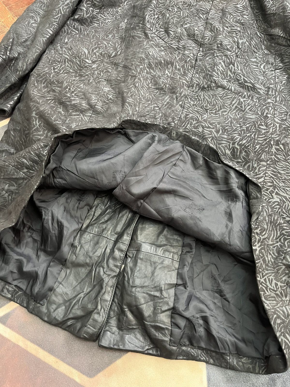 Genuine Leather 💥TRUE VINTAGE 80s Unbrand Leather Heavy Jackets Fullprinted Size L / US 10 / IT 46 - 12 Thumbnail