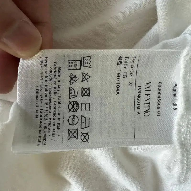 Valentino Valentino White Cotton Men's T-Shirt XL . Size US XL / EU 56 / 4 - 5 Thumbnail