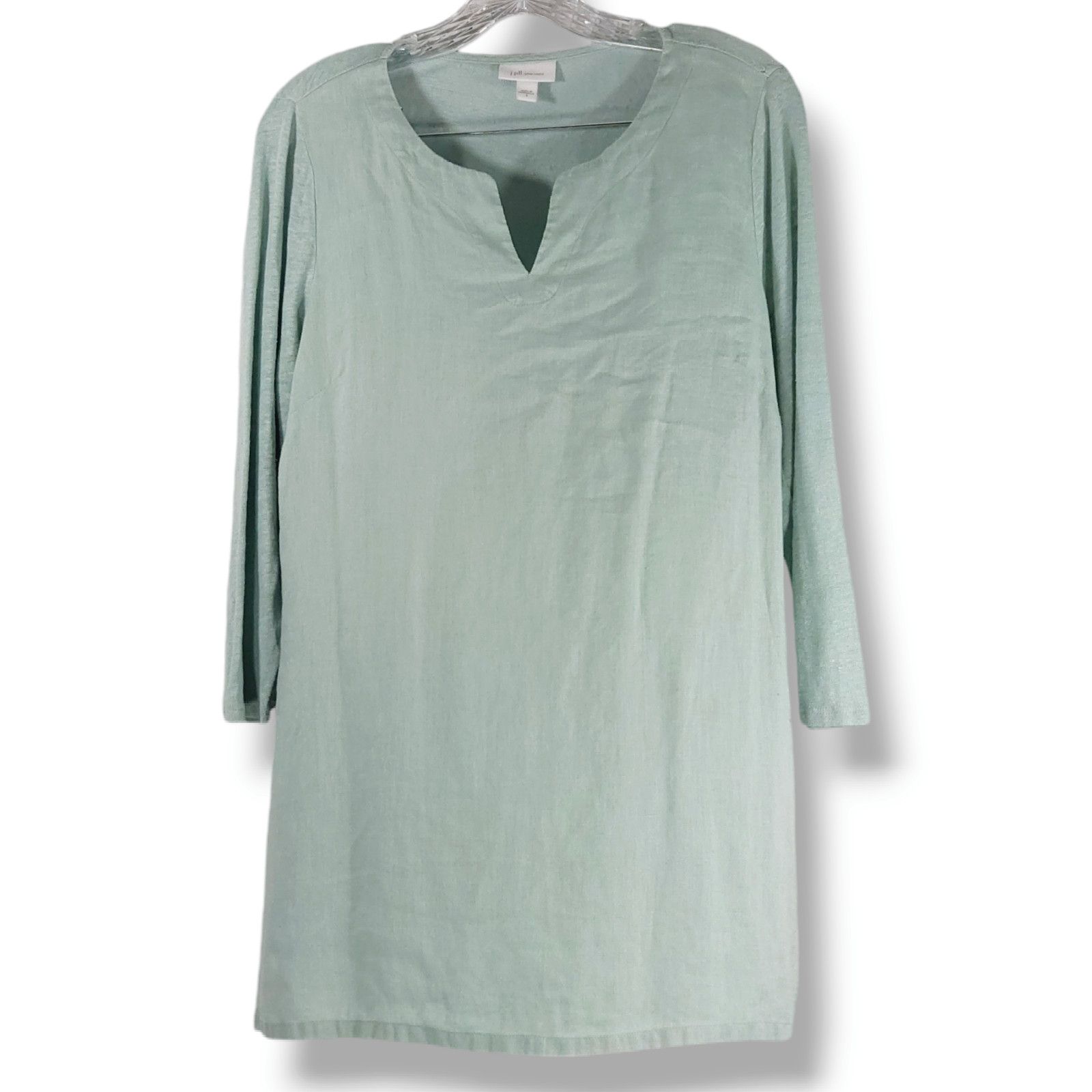Other EUC J.Jill Love Linen Split Neck Linen Tunic Sz. S [6-8] Size S / US 4 / IT 40 - 1 Thumbnail