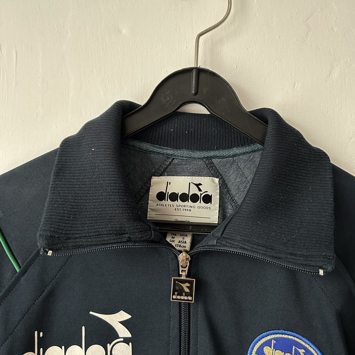 Diadora × Vintage 80s Diadora Italy jacket zip hoodie navy Size US S / EU 44-46 / 1 - 8 Thumbnail