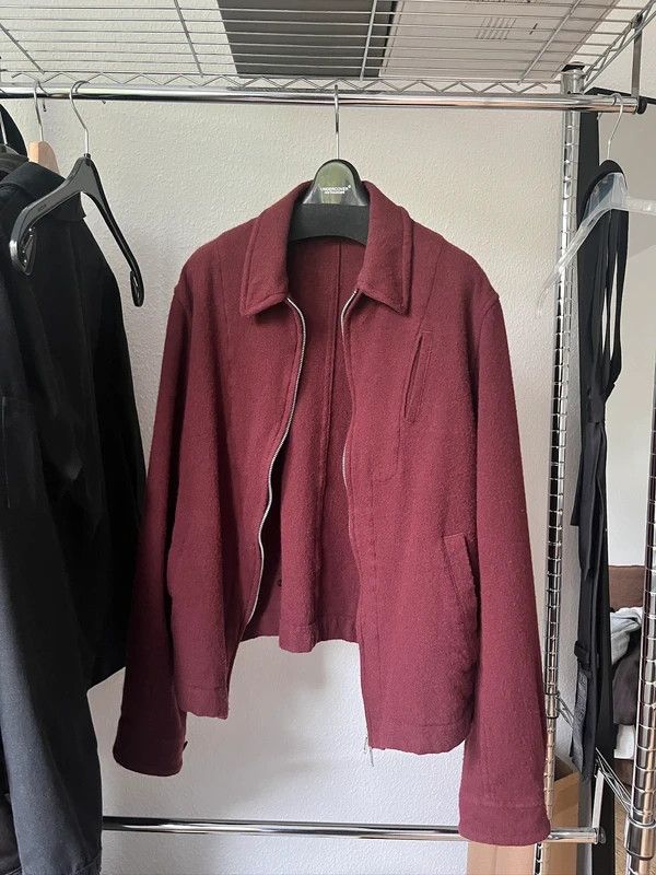 John Undercover Undercover AW23 Felted Wool Jacket with Leather Collar Size US S / EU 44-46 / 1 - 1 Thumbnail