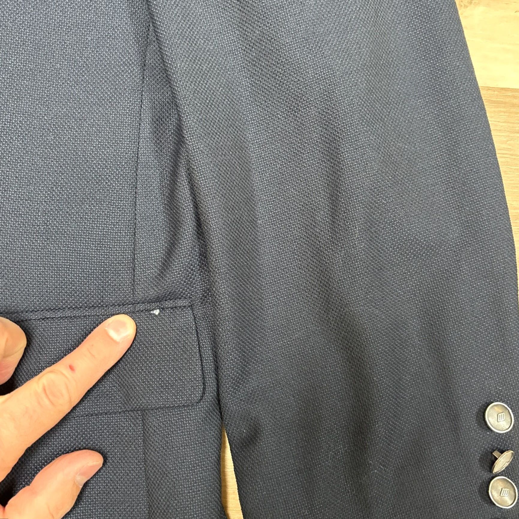 Joseph Abboud Joseph Abboud Blazer Mens 42R Navy Blue Knit Wool 2 Button Sport Coat Size 42R - 7 Thumbnail