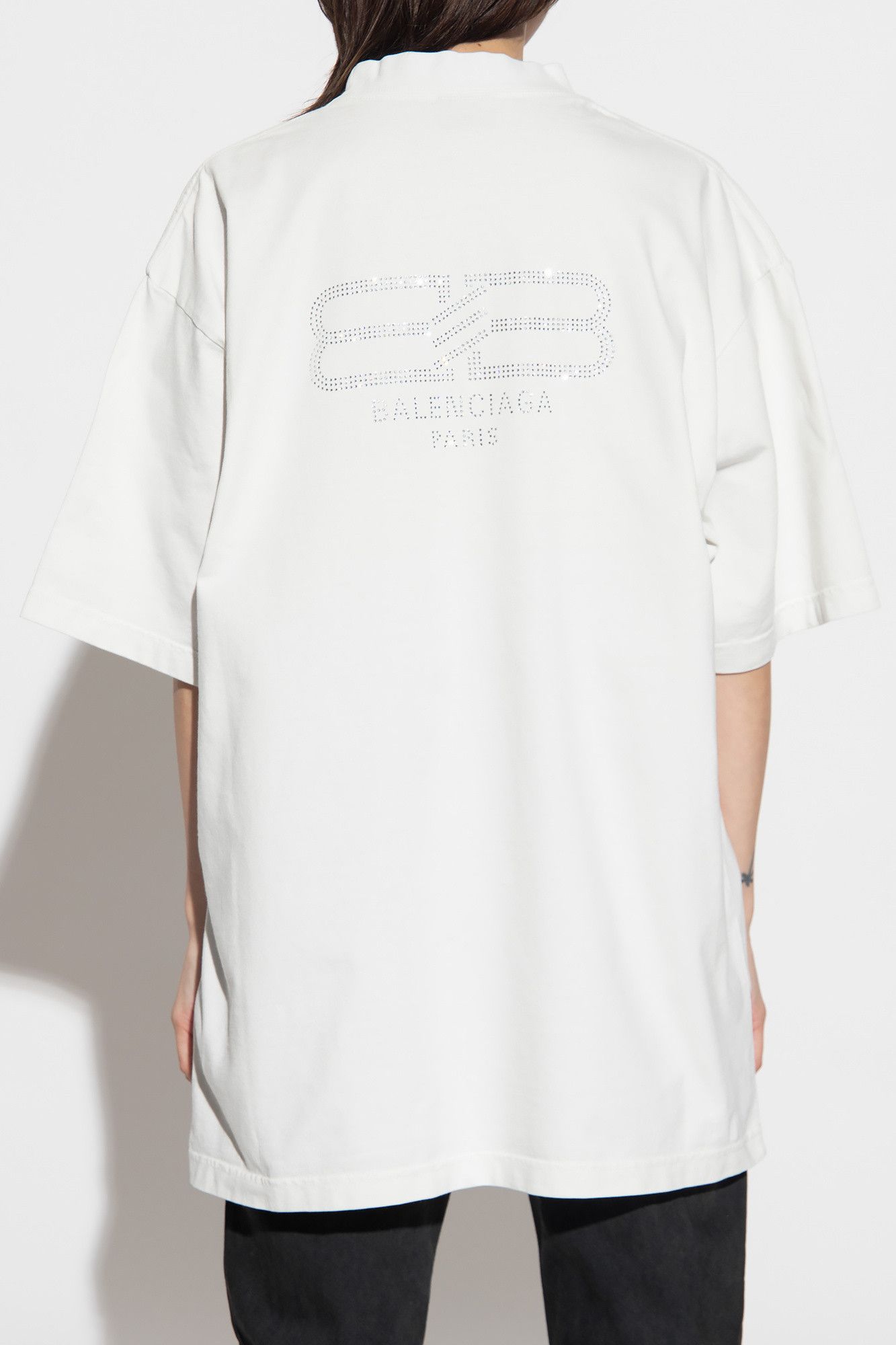Balenciaga o1mt1gz0924 Medium Fit T-Shirt in White Size L / US 10 / IT 46 - 4 Thumbnail