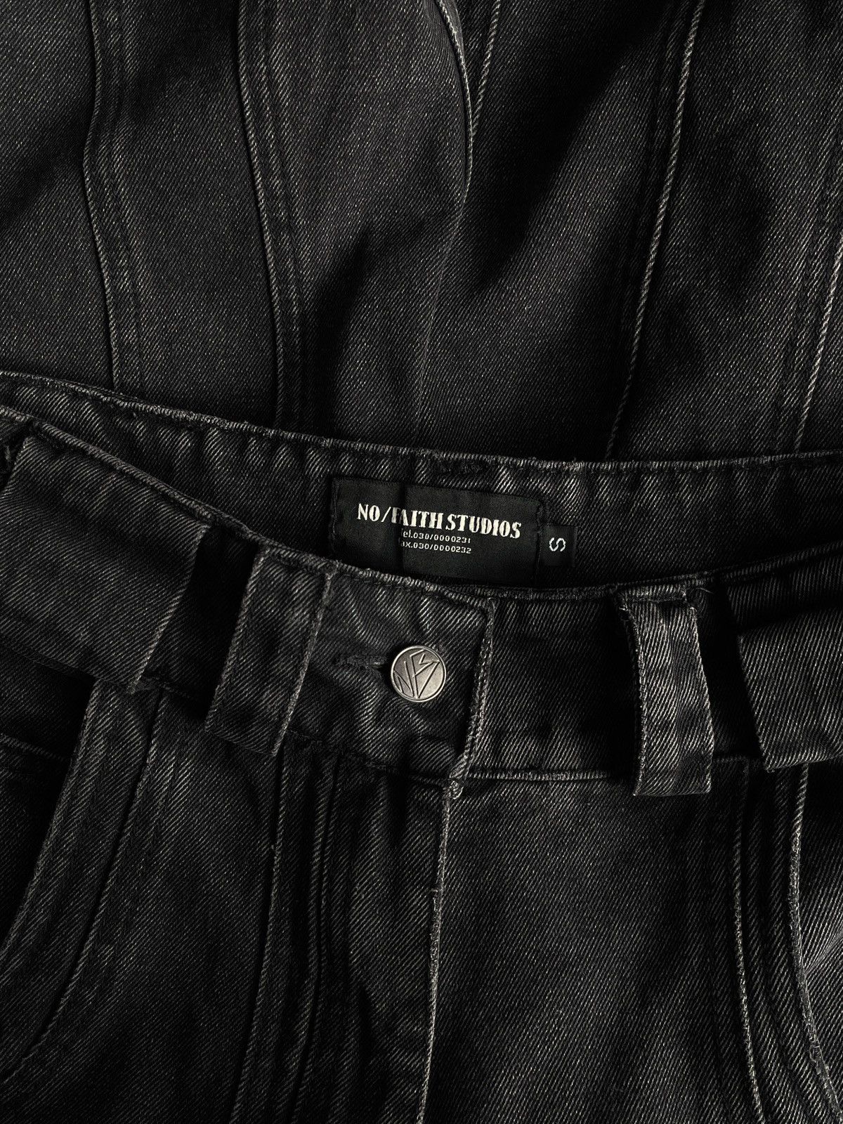 No Faith Studios NO FAITH STUDIOS Distressed Cargo Raver denim Baggy Pants Size US 32 / EU 48 - 6 Thumbnail