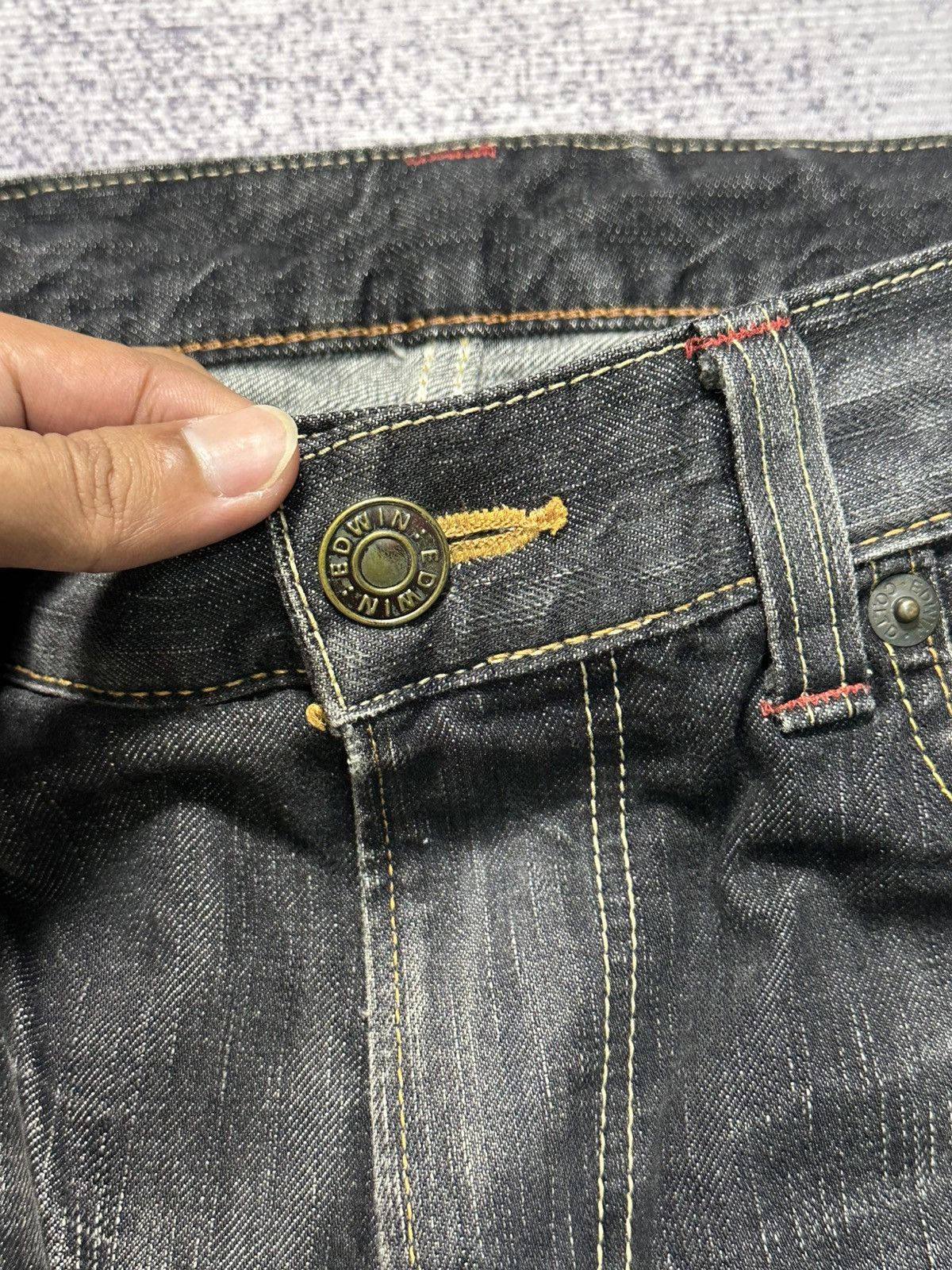 Undercover × Uniqlo 2000s Edwin 512 Flare Distressed Washed Denim Size US 32 / EU 48 - 8 Thumbnail