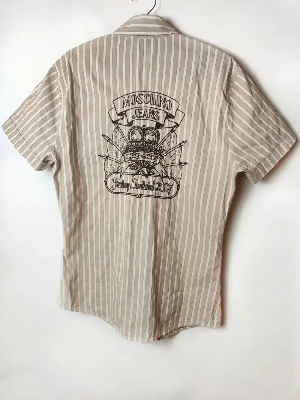 Moschino Moschino striped logo embroidered shirt Size US M / EU 48-50 / 2 - 4 Thumbnail