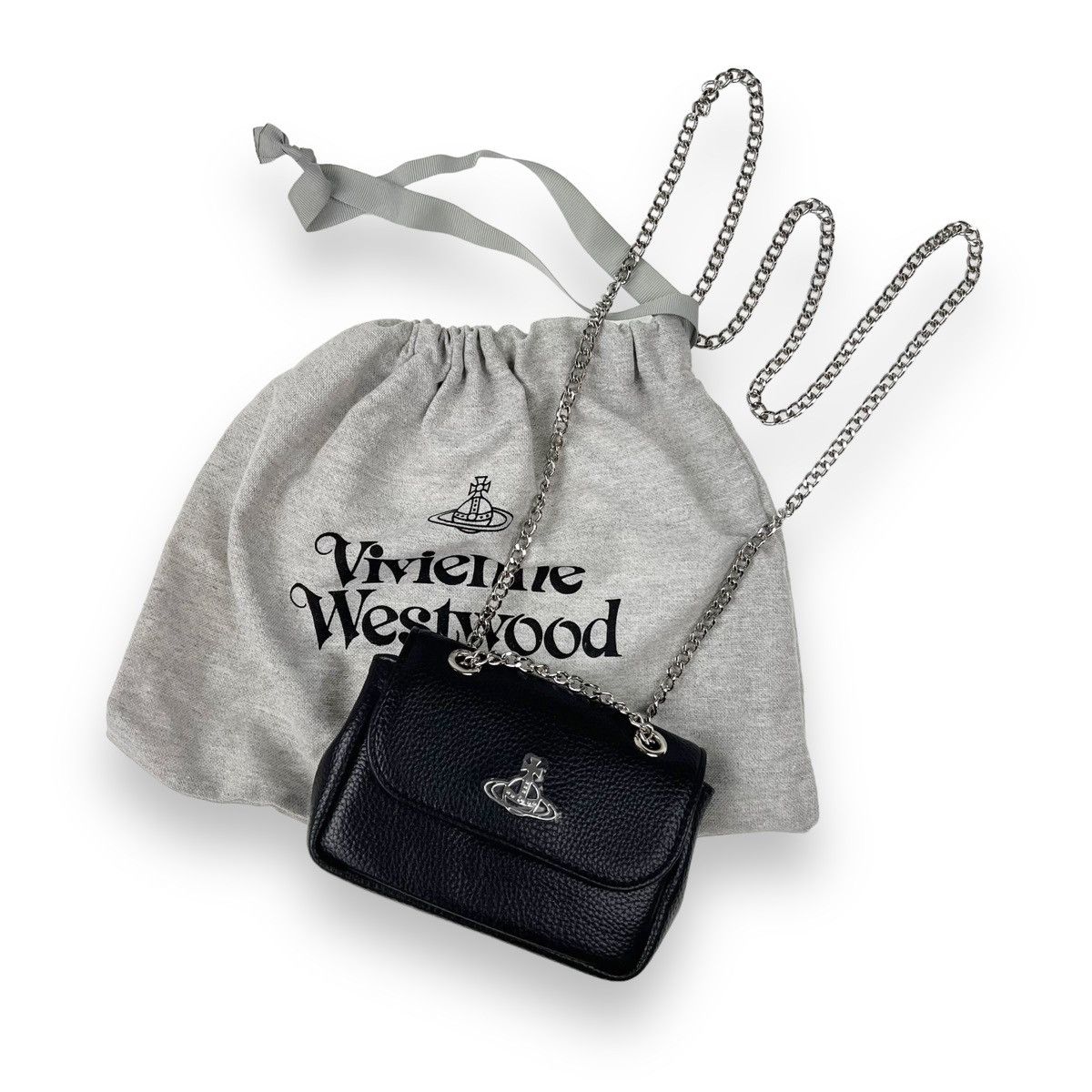 Vivienne Westwood Vivienne Westwood Re-Vegan Grain Small Purse With Chain Size ONE SIZE - 5 Thumbnail