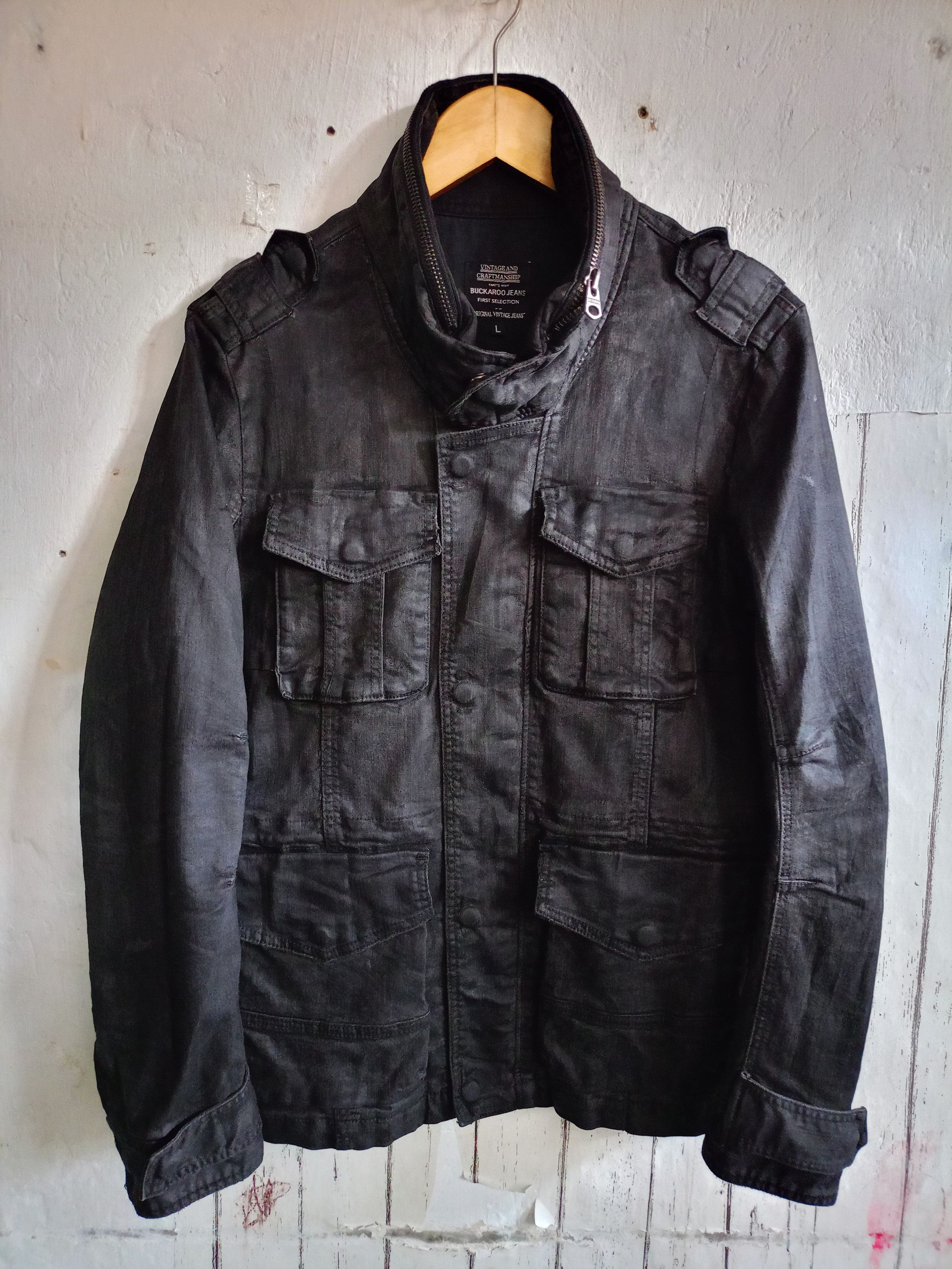 Japanese Brand Buckaroo jeans Waxed Jacket Size US L / EU 52-54 / 3 - 1 Thumbnail
