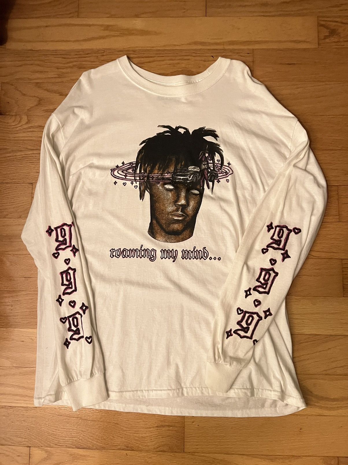image of 999 Club Juice Wrld Long Sleeve T-Shirt in White, Men's (Size XL)