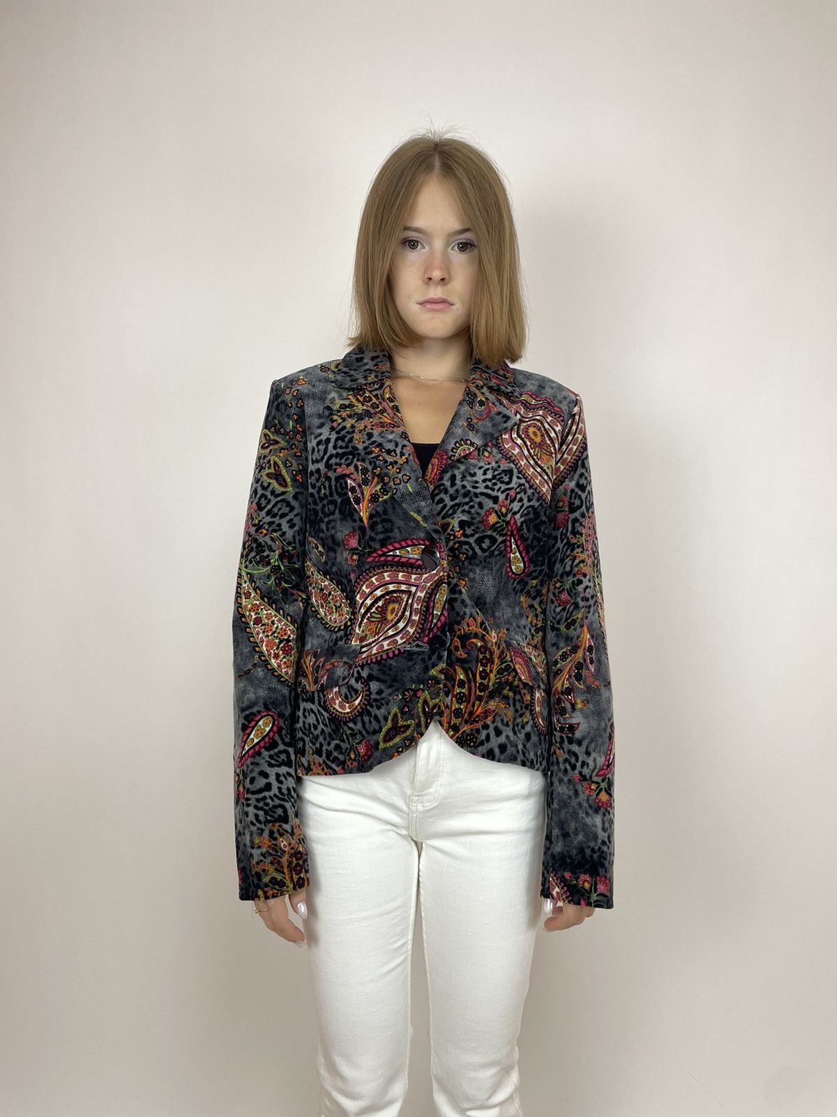 Carlo Colucci × Vintage CARLO COLUCCI Blazer jacket Bohemian cucumber pattern Womens Size XS / US 0-2 / IT 36-38 - 5 Thumbnail