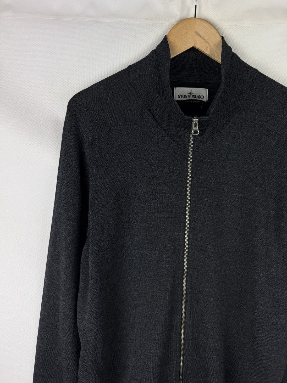 Stone Island Stone Island Men’s Distressed Full Zip Wool Sweater Size US XL / EU 56 / 4 - 2 Thumbnail