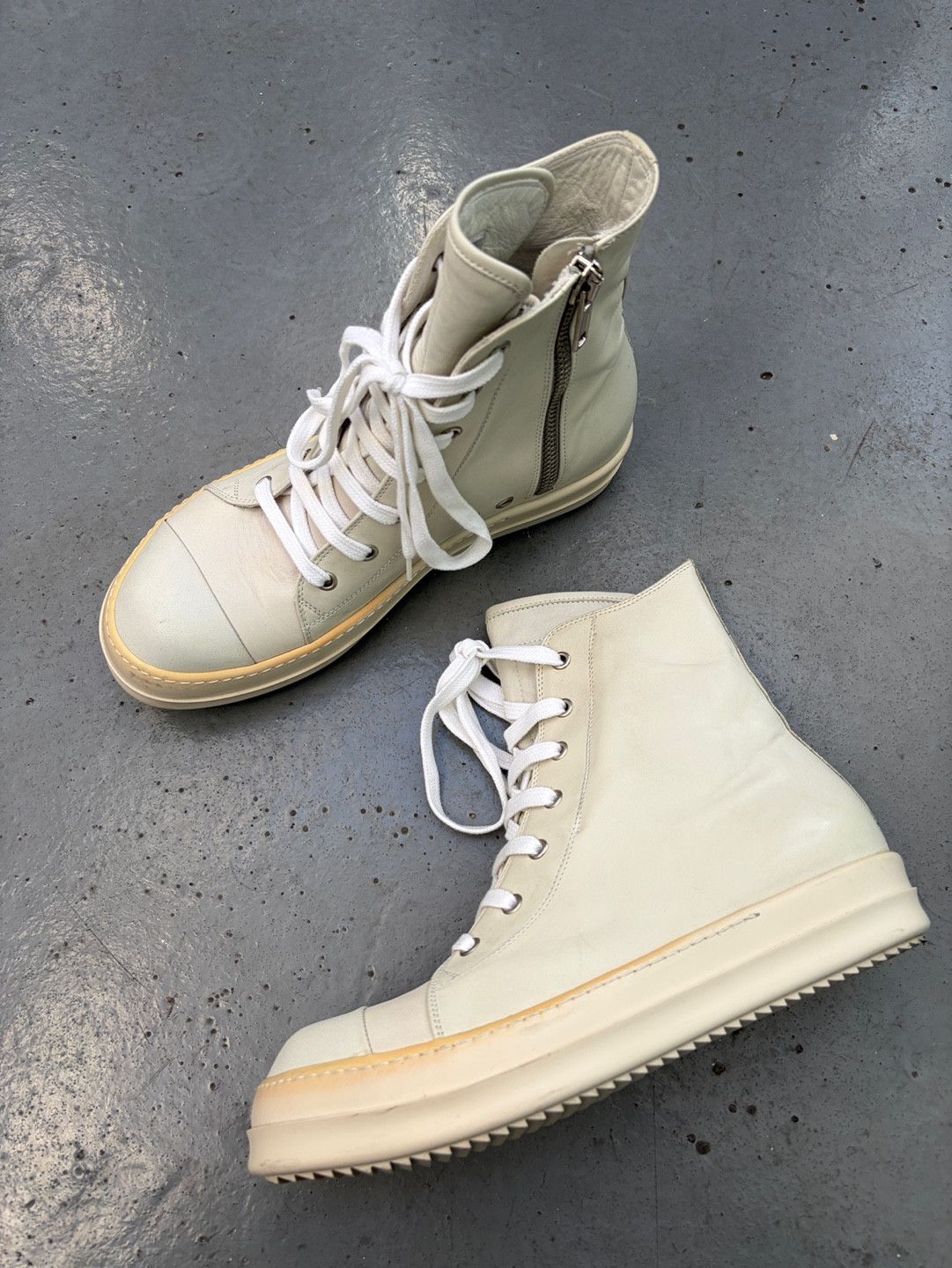 Rick Owens Rare Rick Owens F/W 12 Milk Leather Ramones High DRKSHDW Size US 8.5 / EU 41-42 - 1 Thumbnail