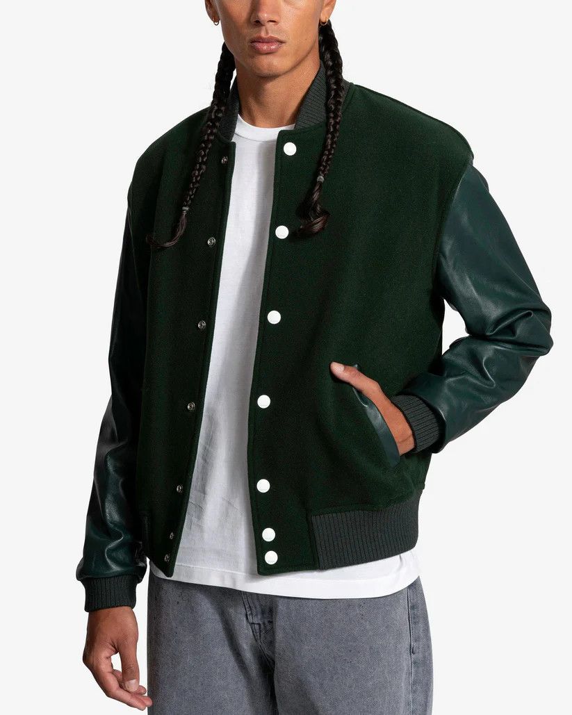 Marni oc11z1024 Soft Wool Felt Bomber in Spherical Green Size US S / EU 44-46 / 1 - 6 Thumbnail