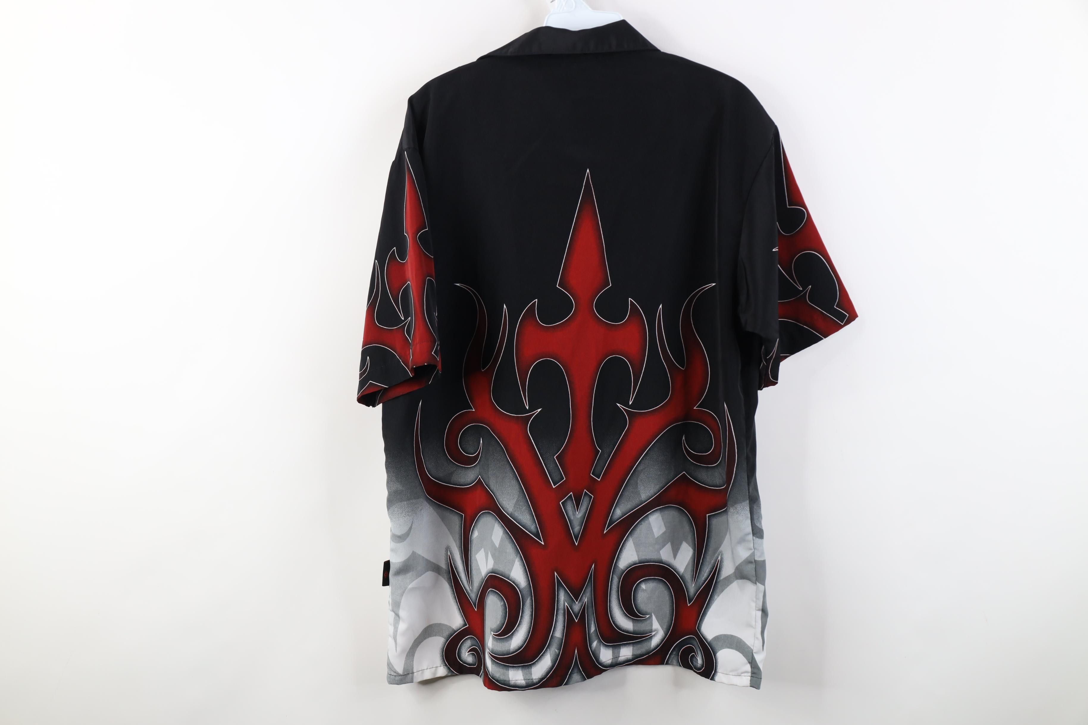 Vintage Vintage 90s Y2K Streetwear Fire Flames Looped Collar Shirt Size US S / EU 44-46 / 1 - 10 Thumbnail