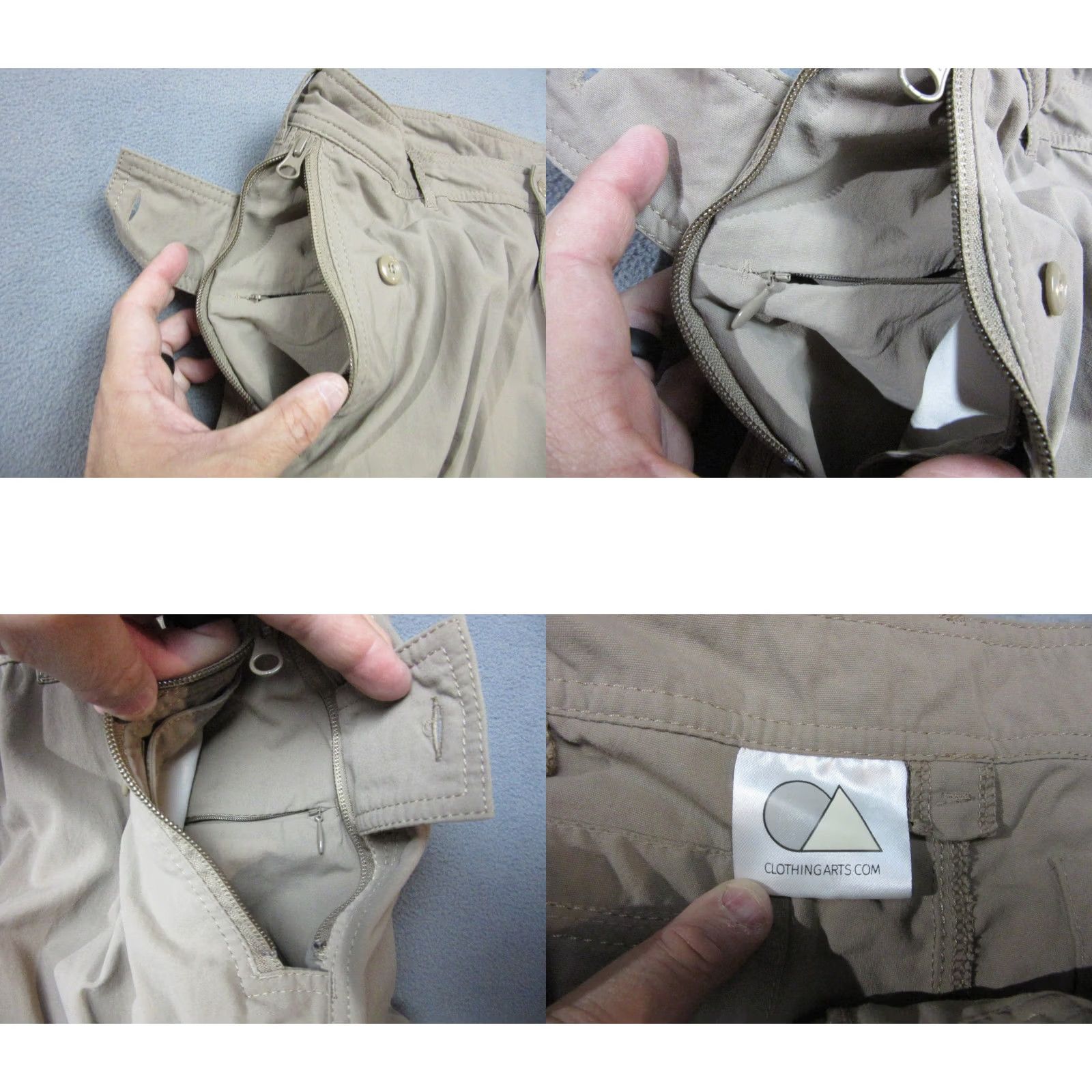 Vintage Clothing Arts Pants Mens 38 Beige Brown Cargo Pick Pocket Proof Straight Secure Size US 38 / EU 54 - 8 Thumbnail
