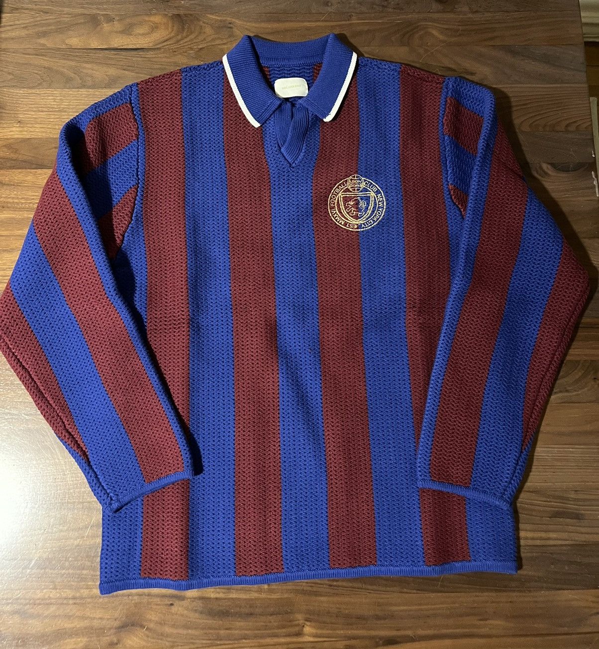 Aime Leon Dore Aime Leon Dore Knit Soccer Jersey Sweater Merlot/Royal Size US L / EU 52-54 / 3 - 1 Thumbnail