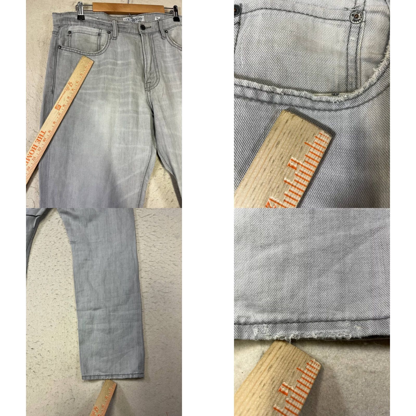 Lucky Brand Lucky Brand Mens Jeans Straight Slim Light Gray 36x30 Denim Cotton Spandex Regular Inseam 30in Mens Size US 36 / EU 52 - 8 Thumbnail