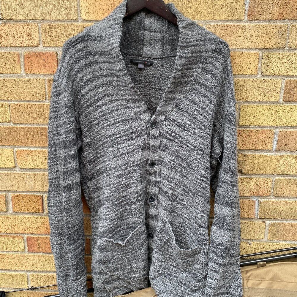 John Varvatos Vintage John Varvatos USA Knit Cardigan Sweater XL Gray Size US XL / EU 56 / 4 - 4 Thumbnail