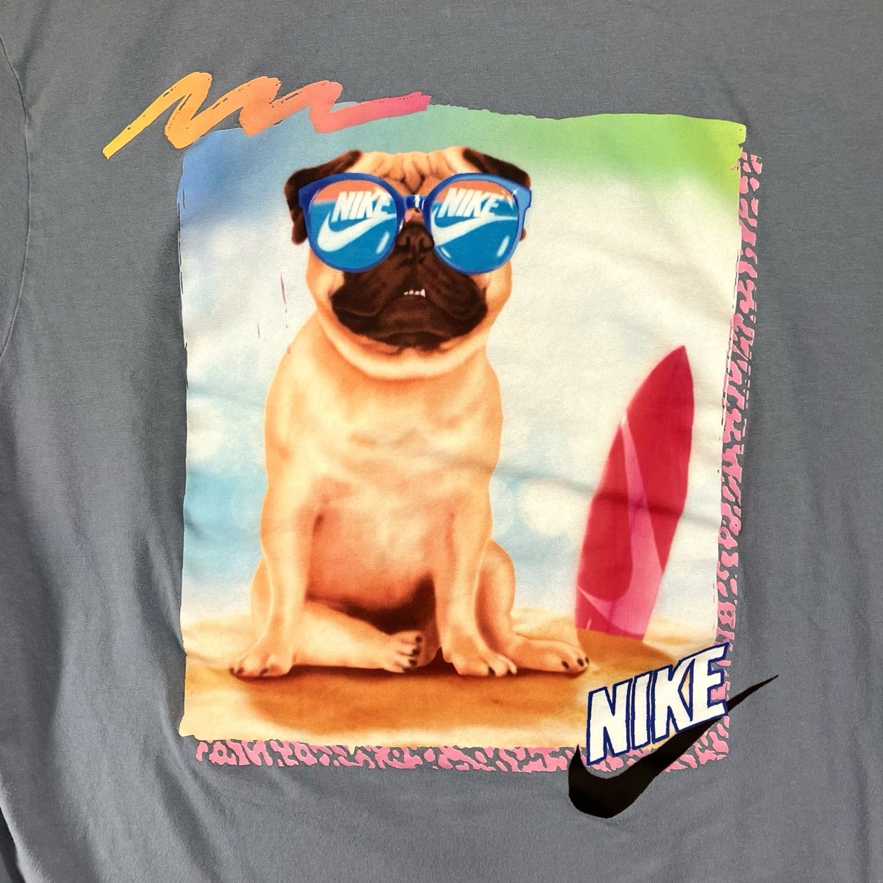 Nike Nike Pug Beach Volleyball Retro 90s Graphic T-Shirt Mens Large Blue Nike Logo Crew Neck Short Sleeve Graphic Print Vintage No N/A Size US L / EU 52-54 / 3 - 3 Thumbnail