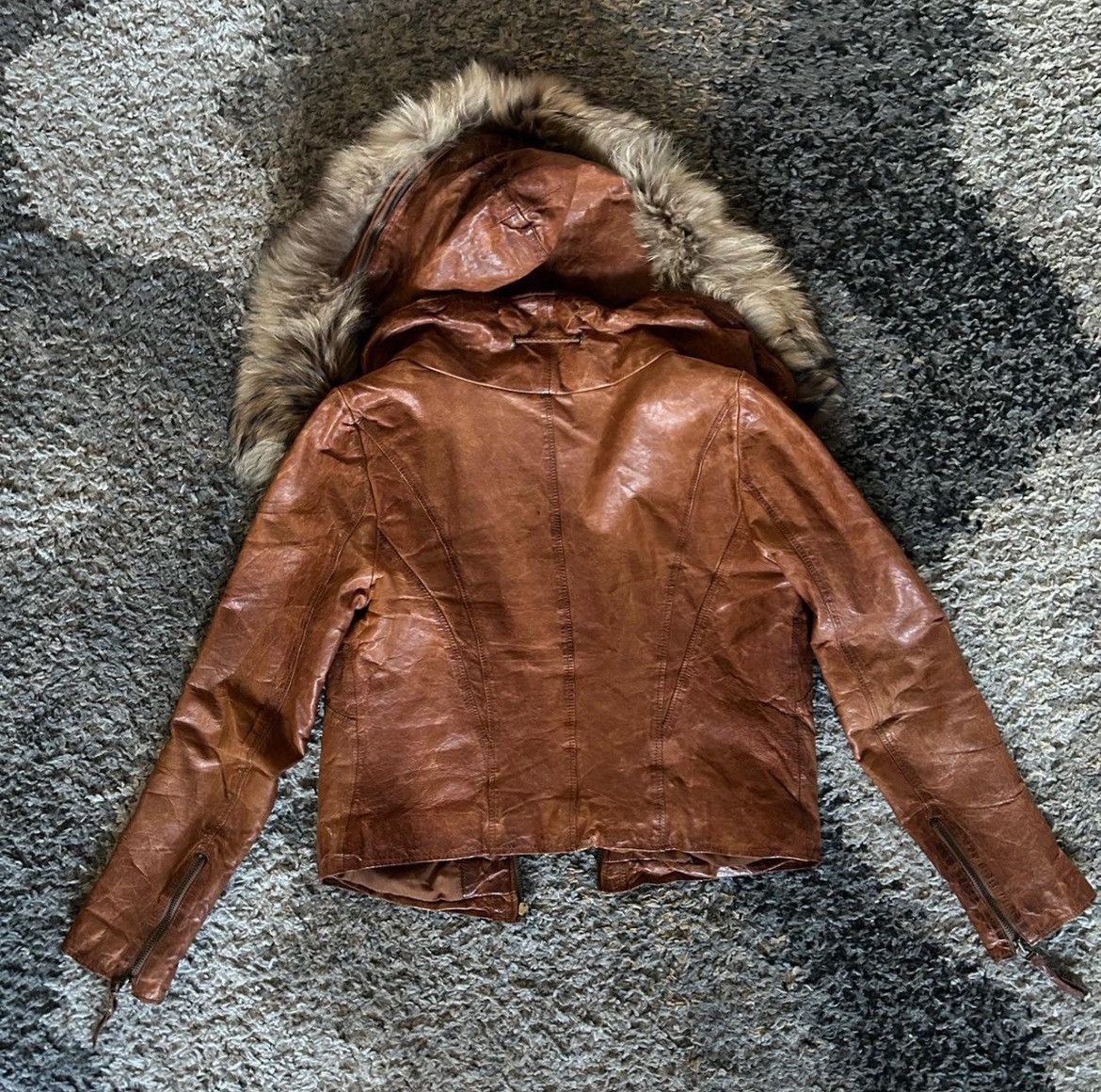Hysteric Glamour × Le Grande Bleu (L.G.B.) × Tornado Mart GOA vintage sheep skin and raccoon fur leather jacket Size XS / US 0-2 / IT 36-38 - 3 Thumbnail