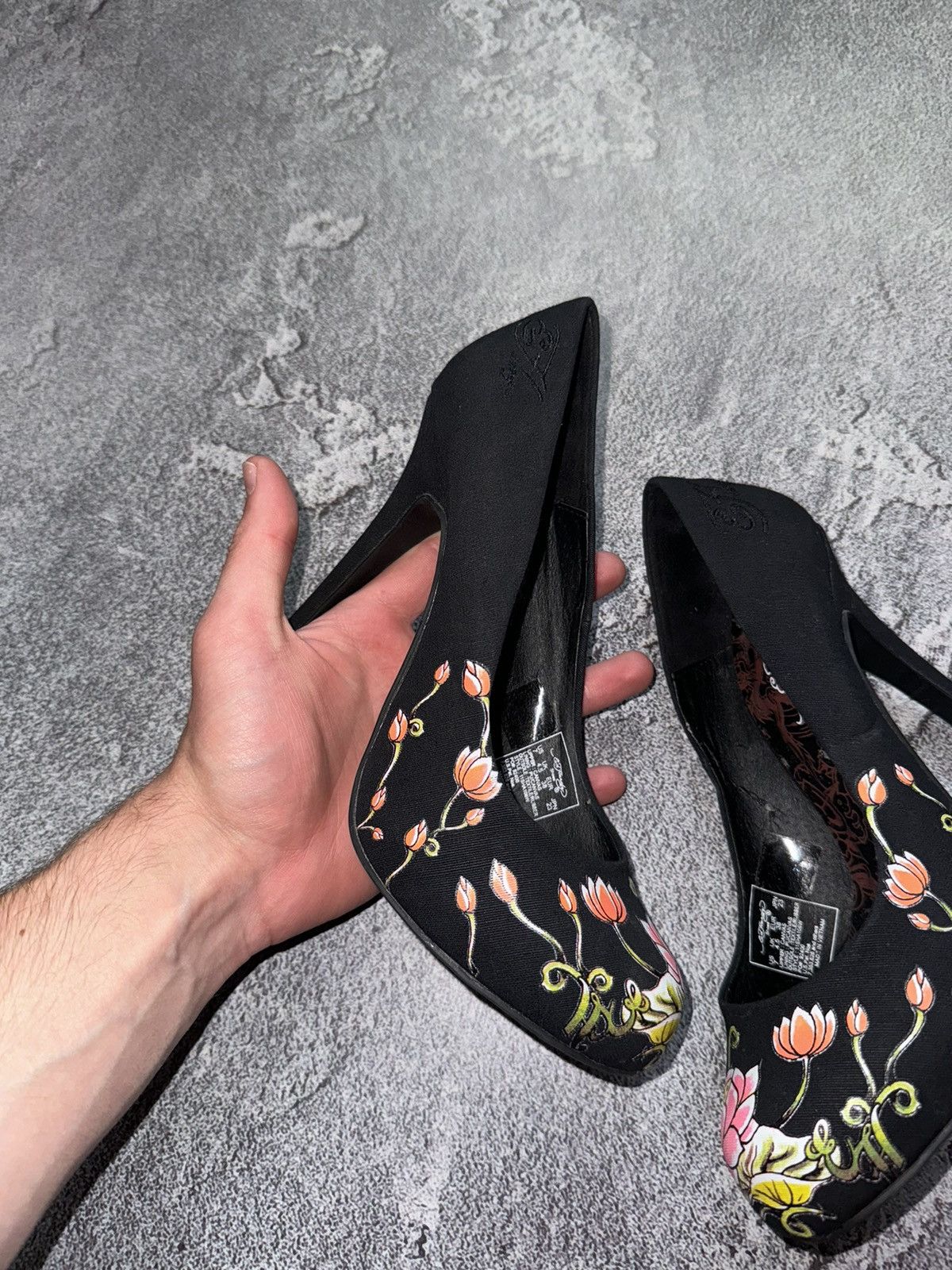 Ed Hardy × Japanese Brand Ed Hardy US7 UK4.5 EUR38 all printed heels boots shoes Size US 7 / IT 37 - 5 Thumbnail