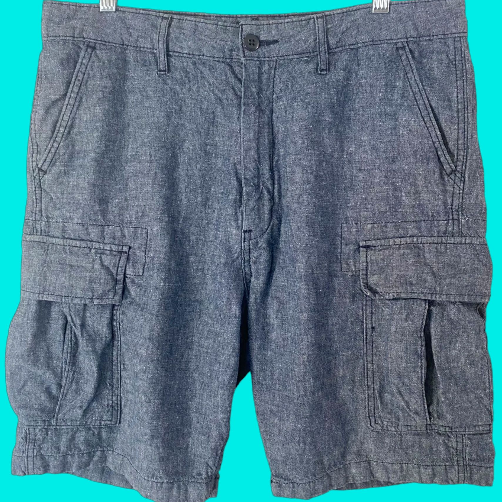 Levi's VINTAGE Levi's Carrier Cargo Shorts Mens 34 Blue Linen Blend Cargo Pocket 6-Pockets Outdoor Casual Shorts Mens Size US 34 / EU 50 - 1 Thumbnail