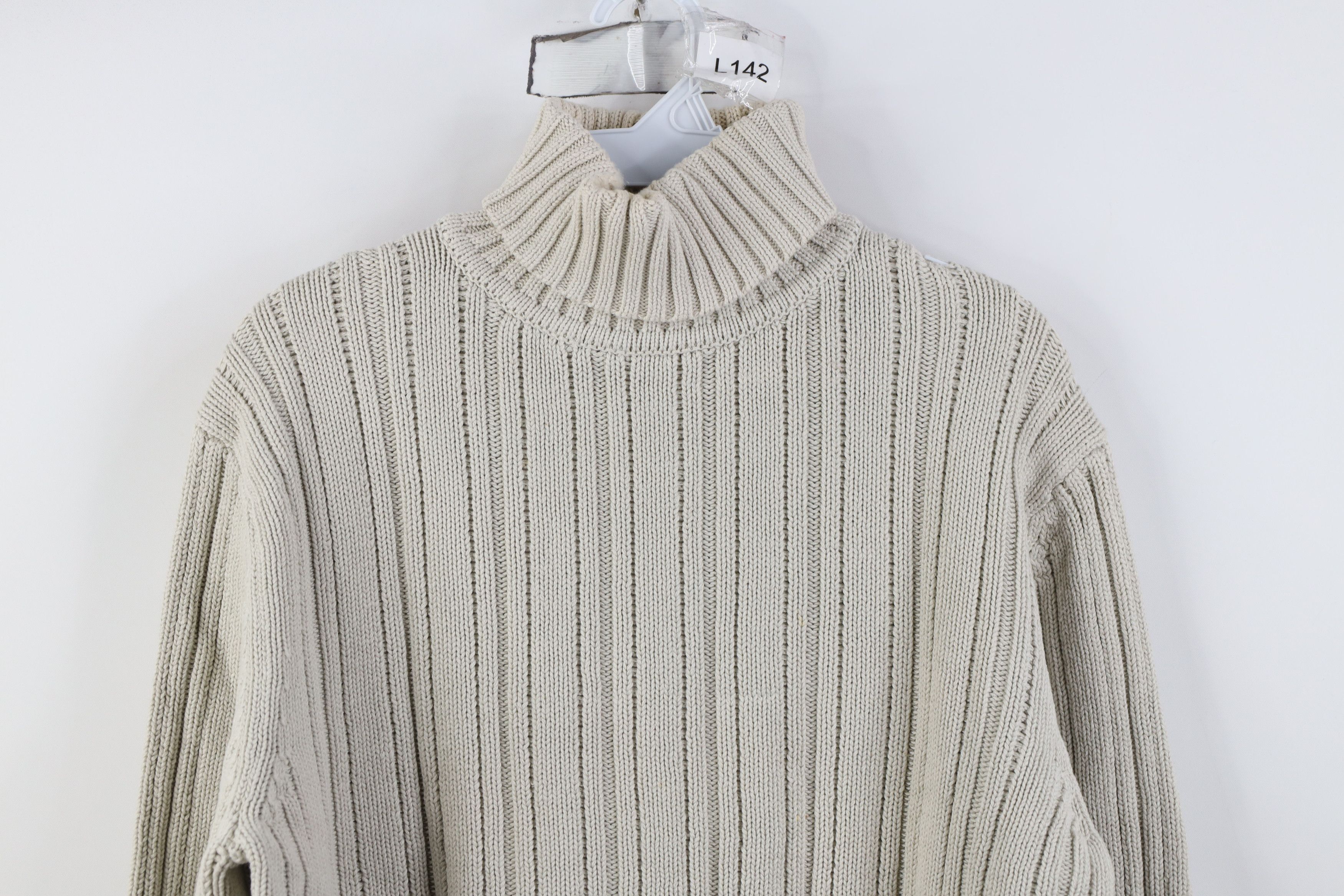 Gap Vintage Y2K Gap Chunky Ribbed Knit Turtleneck Sweater Gray Size US M / EU 48-50 / 2 - 2 Thumbnail